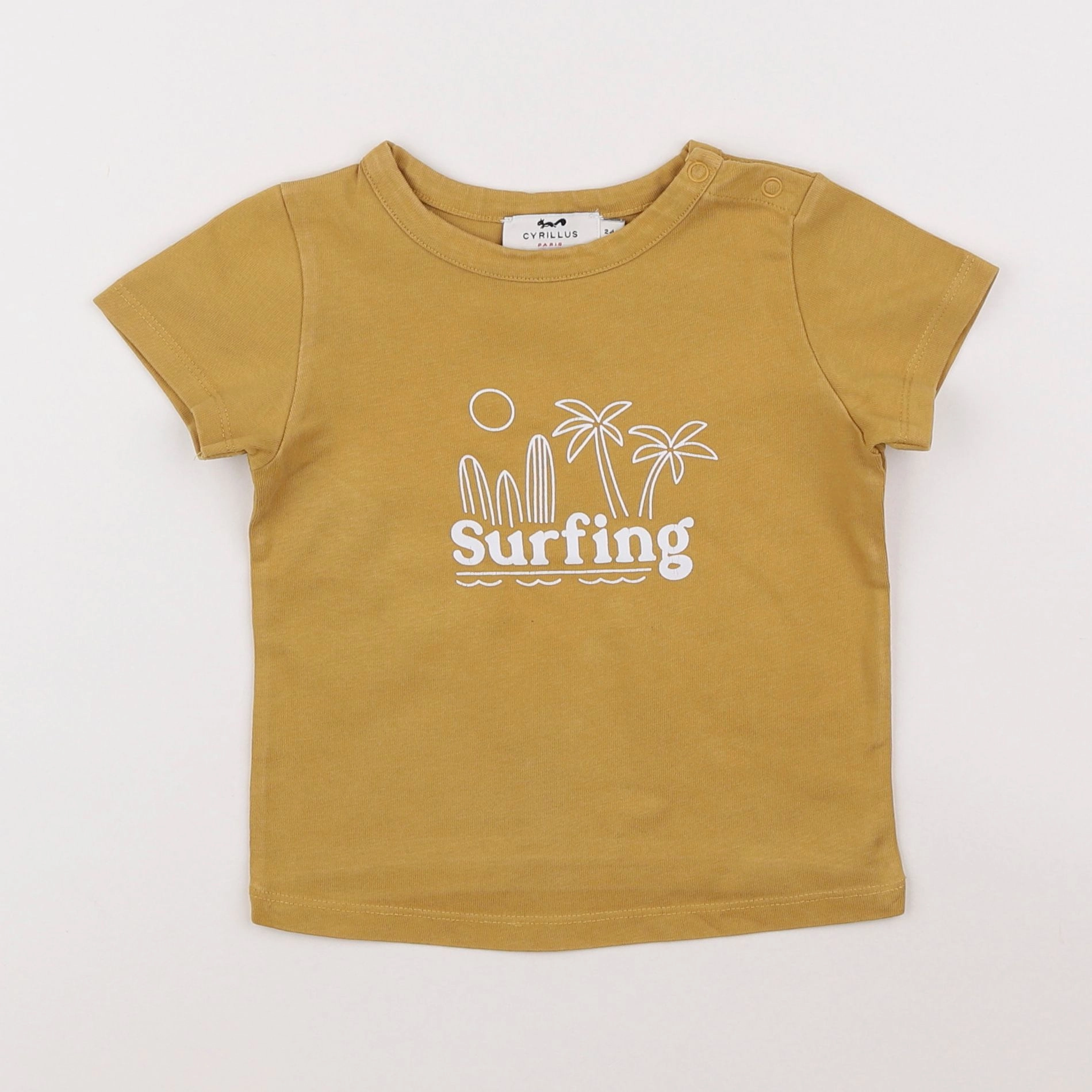 Cyrillus - tee-shirt jaune - 2 ans