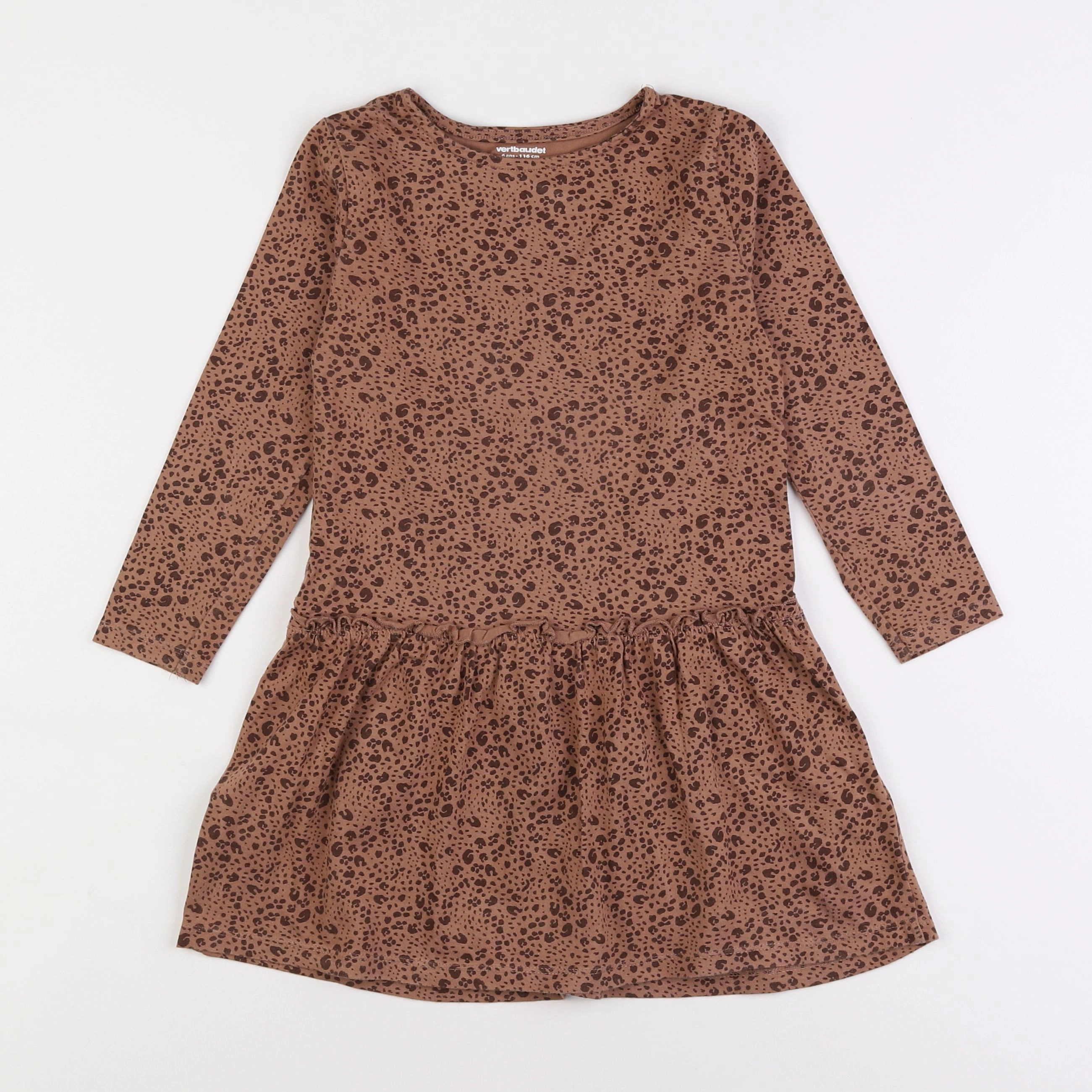 Vertbaudet - robe marron - 6 ans