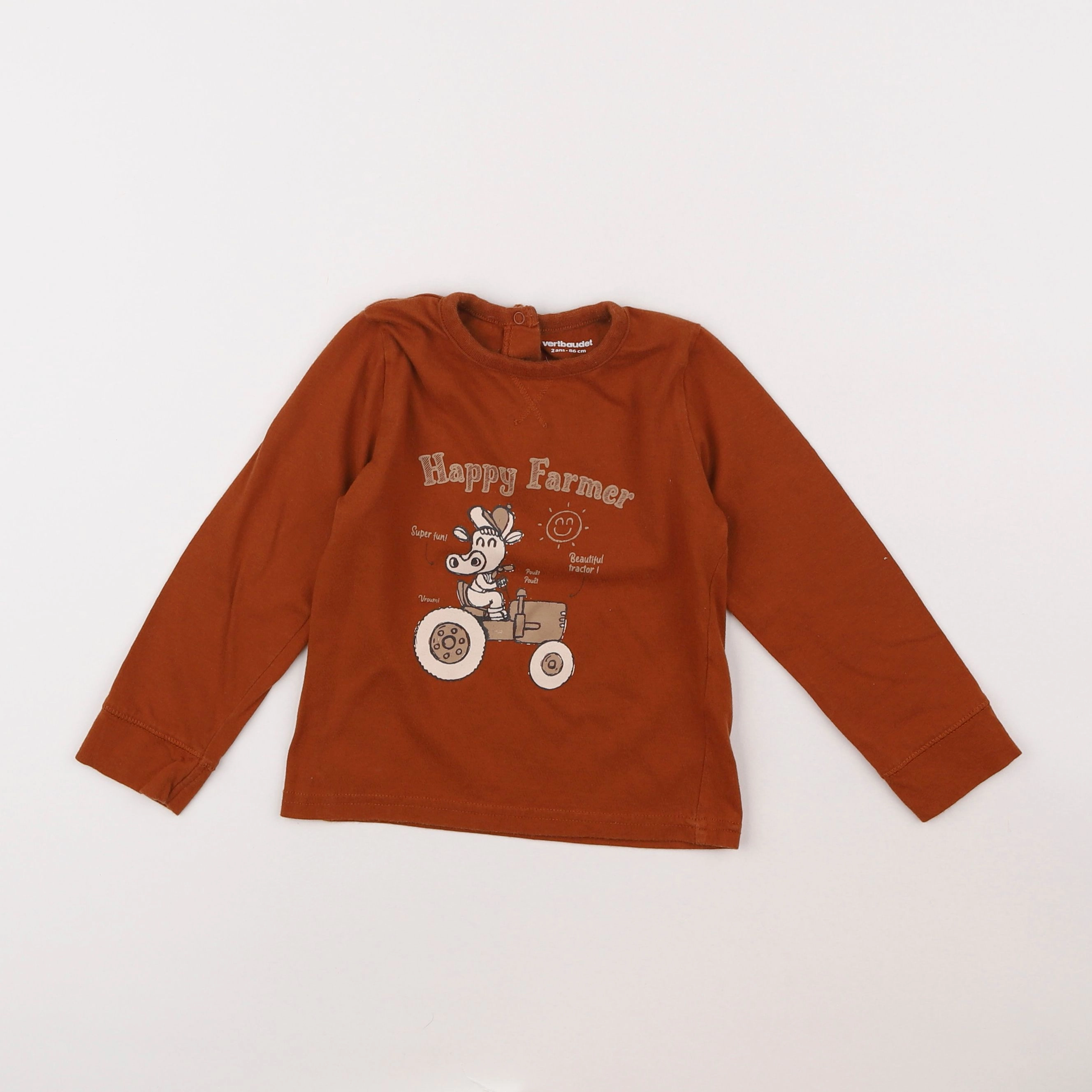 Vertbaudet - tee-shirt marron - 2 ans