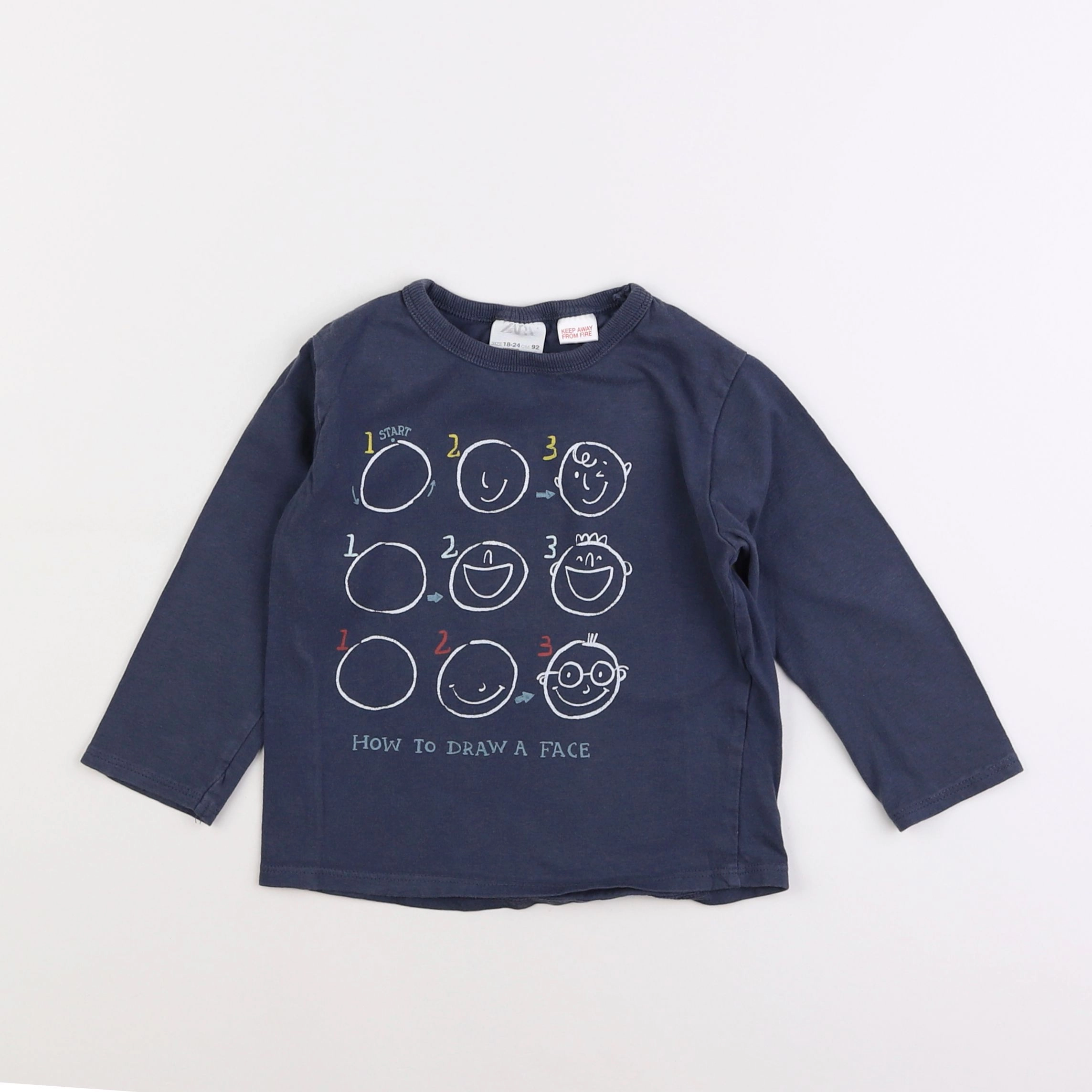 Zara - tee-shirt bleu - 18 mois à 2 ans