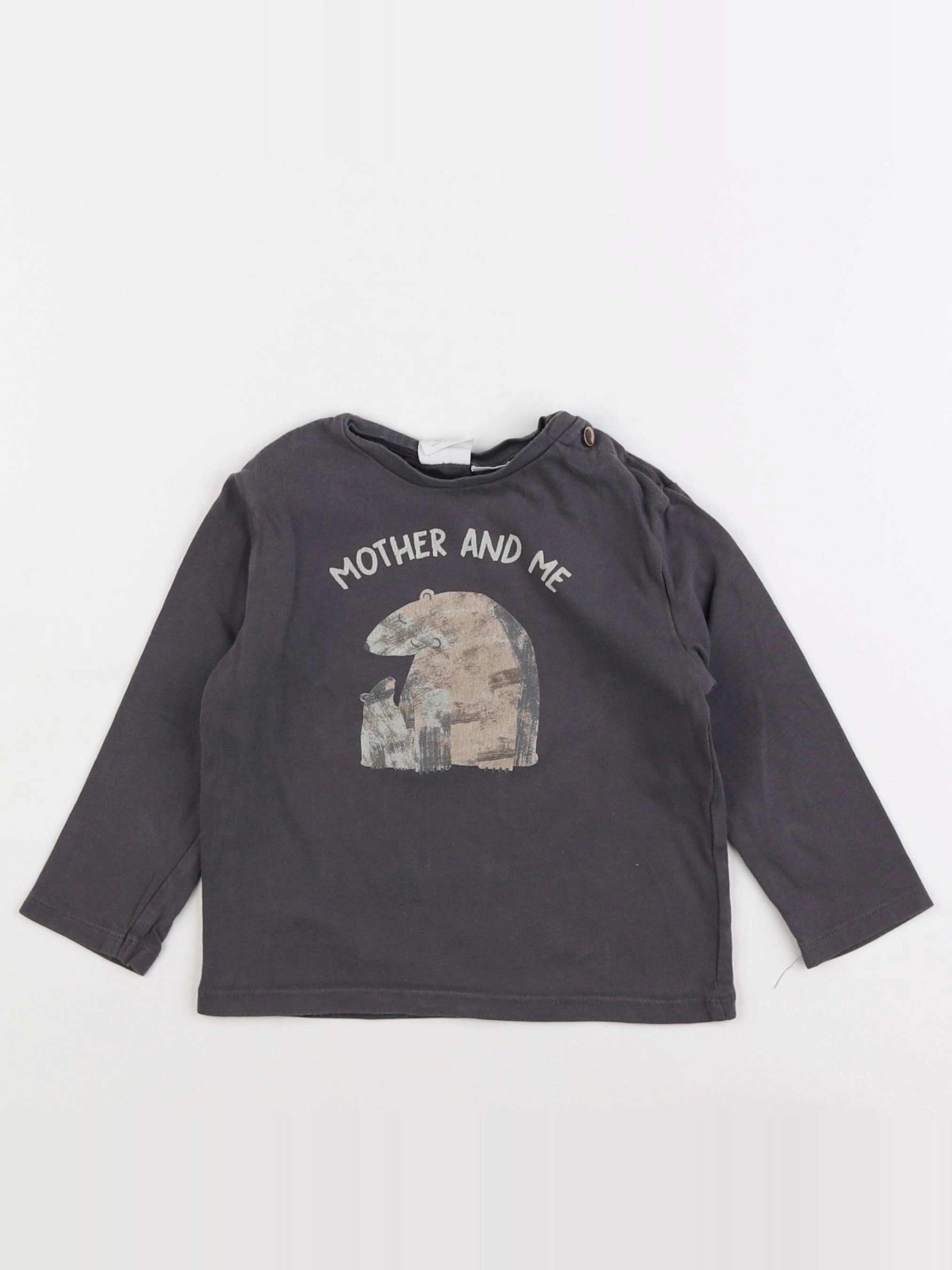 Zara - tee-shirt gris - 18 mois à 2 ans