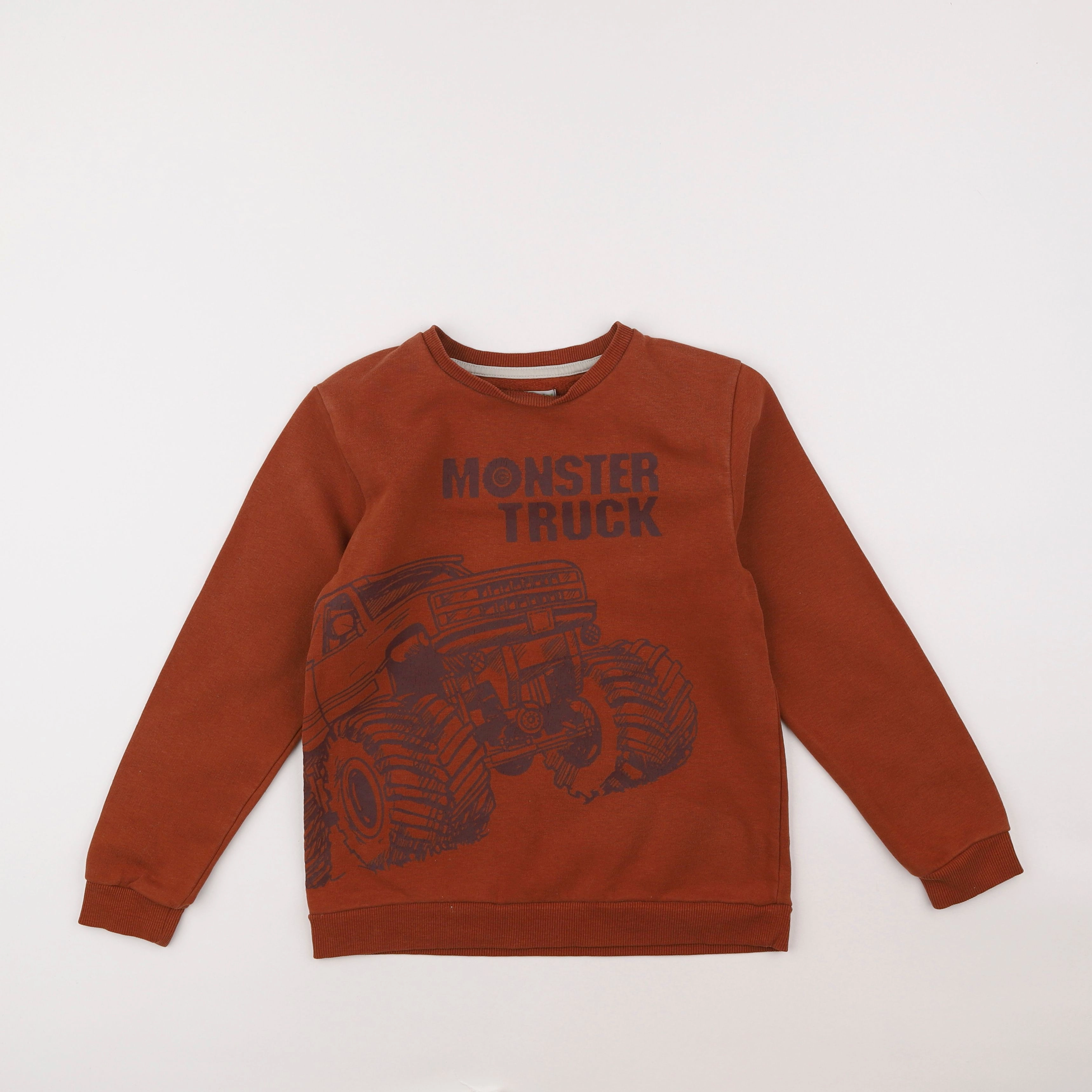 Vertbaudet - sweat marron - 10 ans