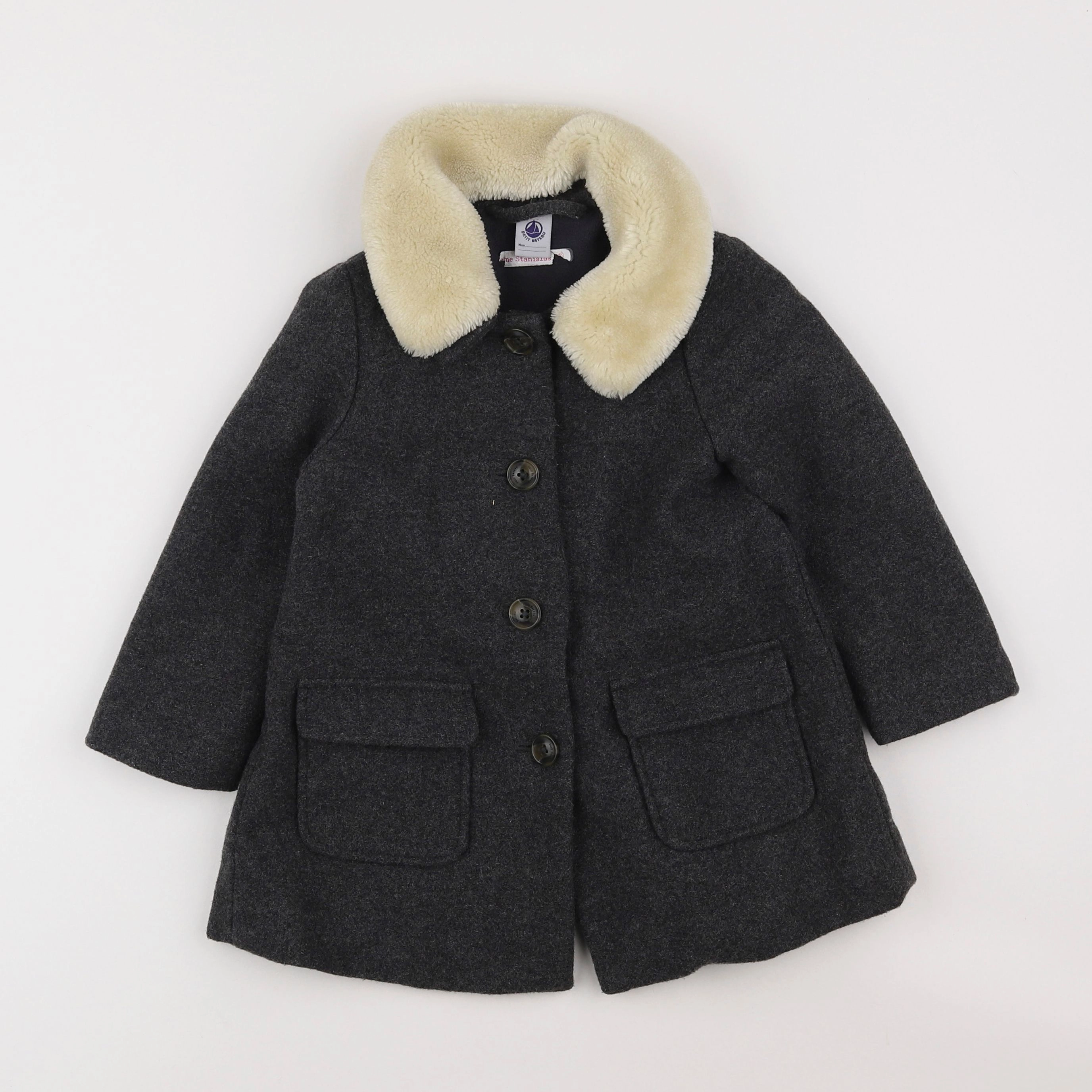 Petit Bateau - manteau gris - 3 ans