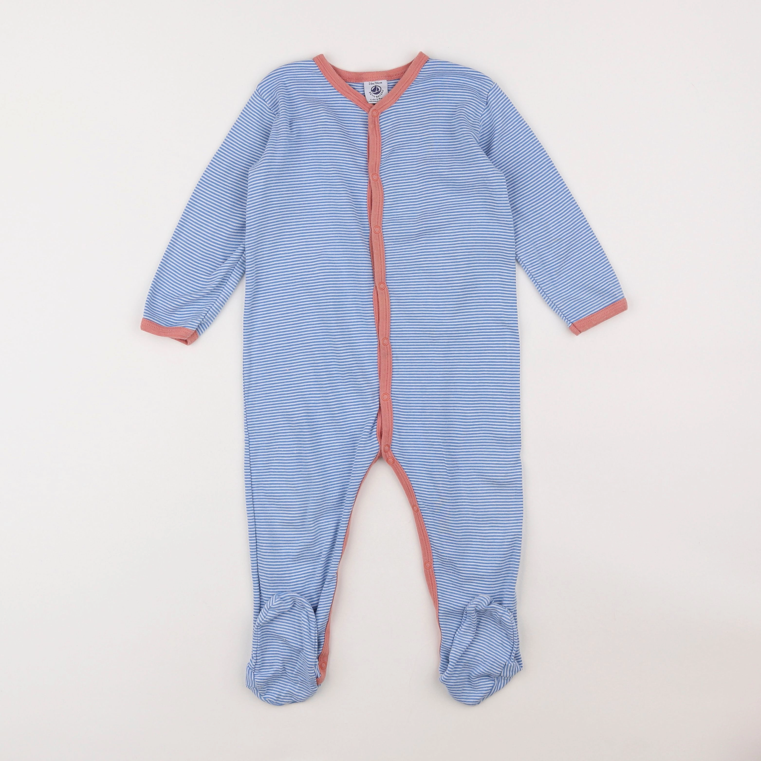 Petit Bateau - pyjama coton bleu - 2 ans