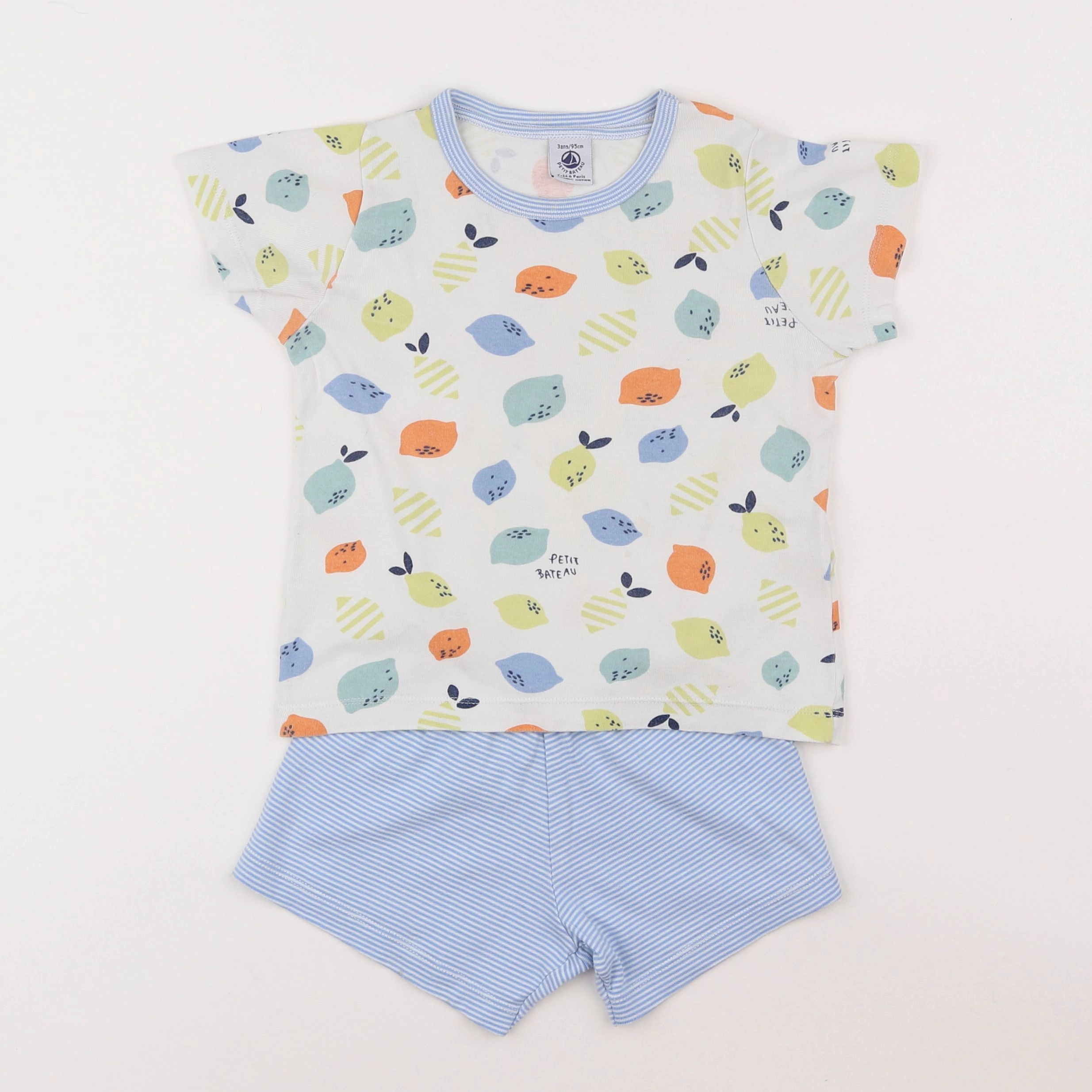 Petit Bateau - pyjama coton blanc - 3 ans