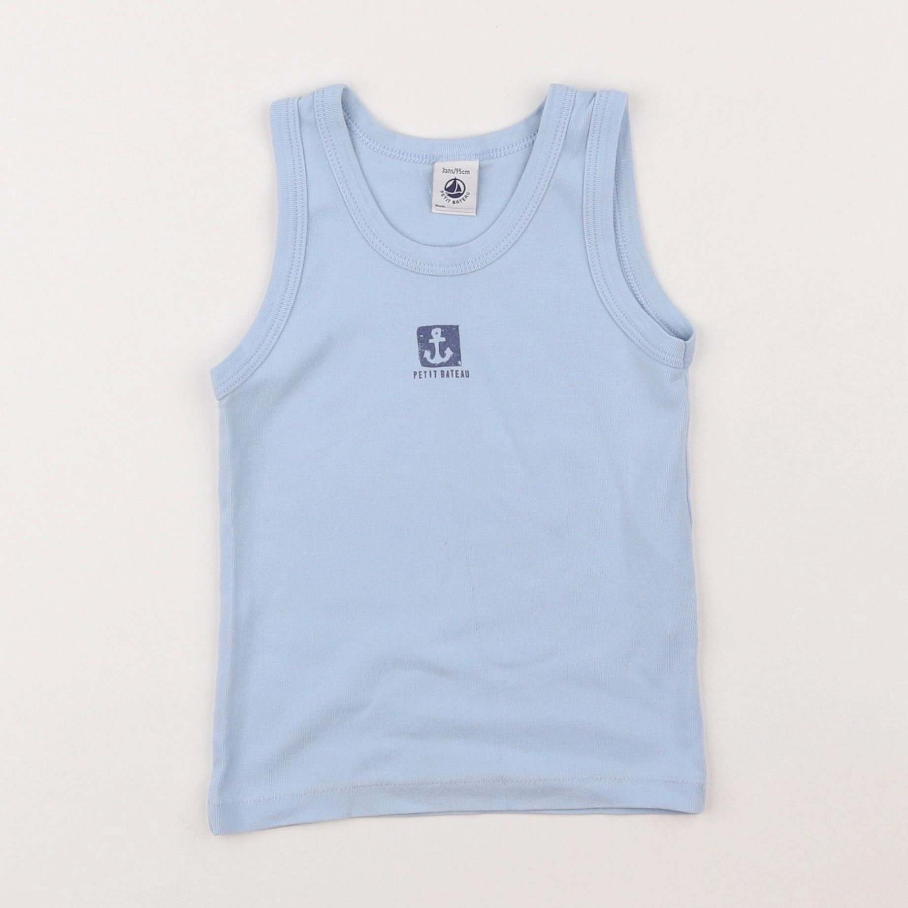 Petit Bateau - maillot de corps bleu - 3 ans