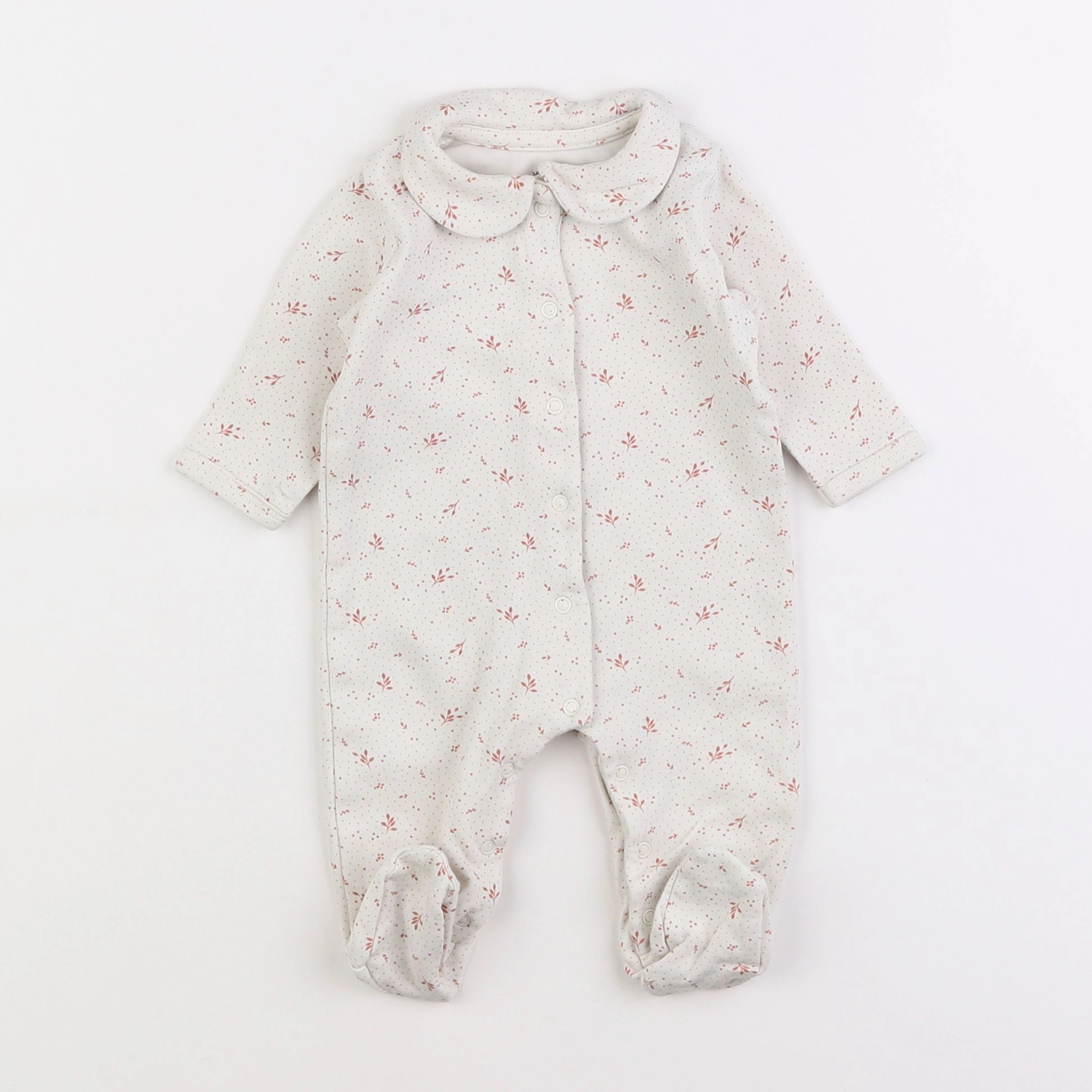 Vertbaudet - pyjama coton beige - 3 mois