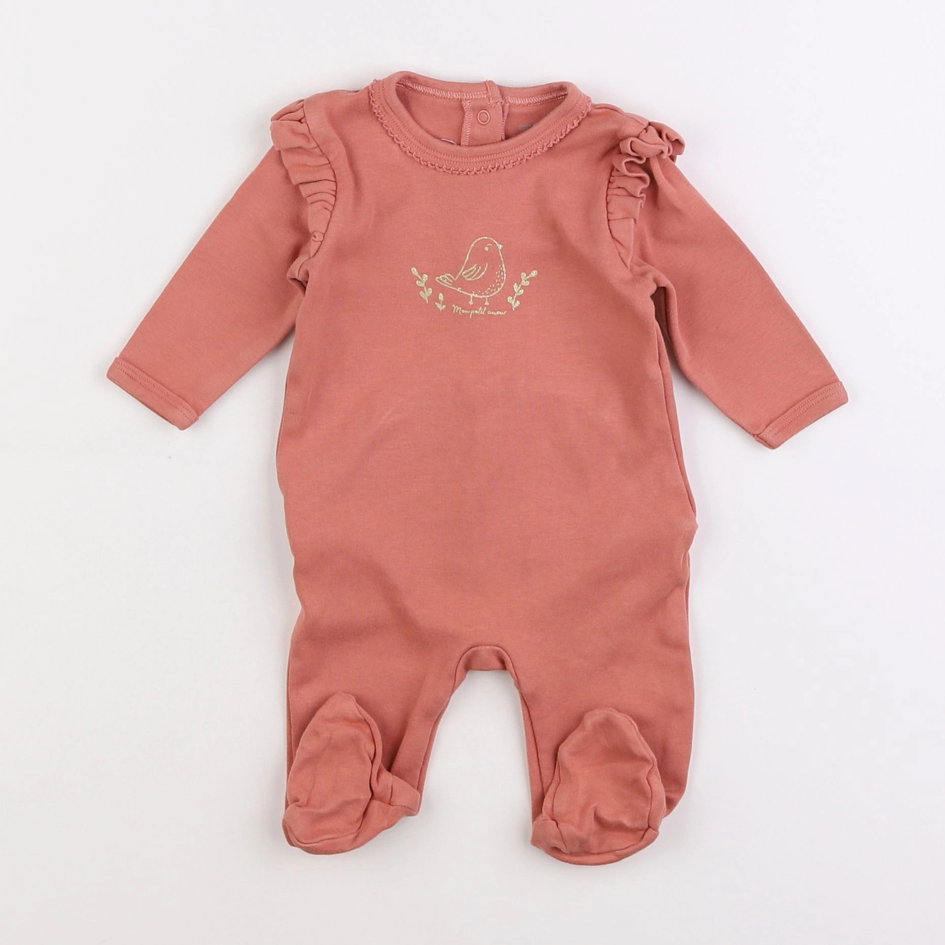 Vertbaudet - pyjama coton rose - 3 mois