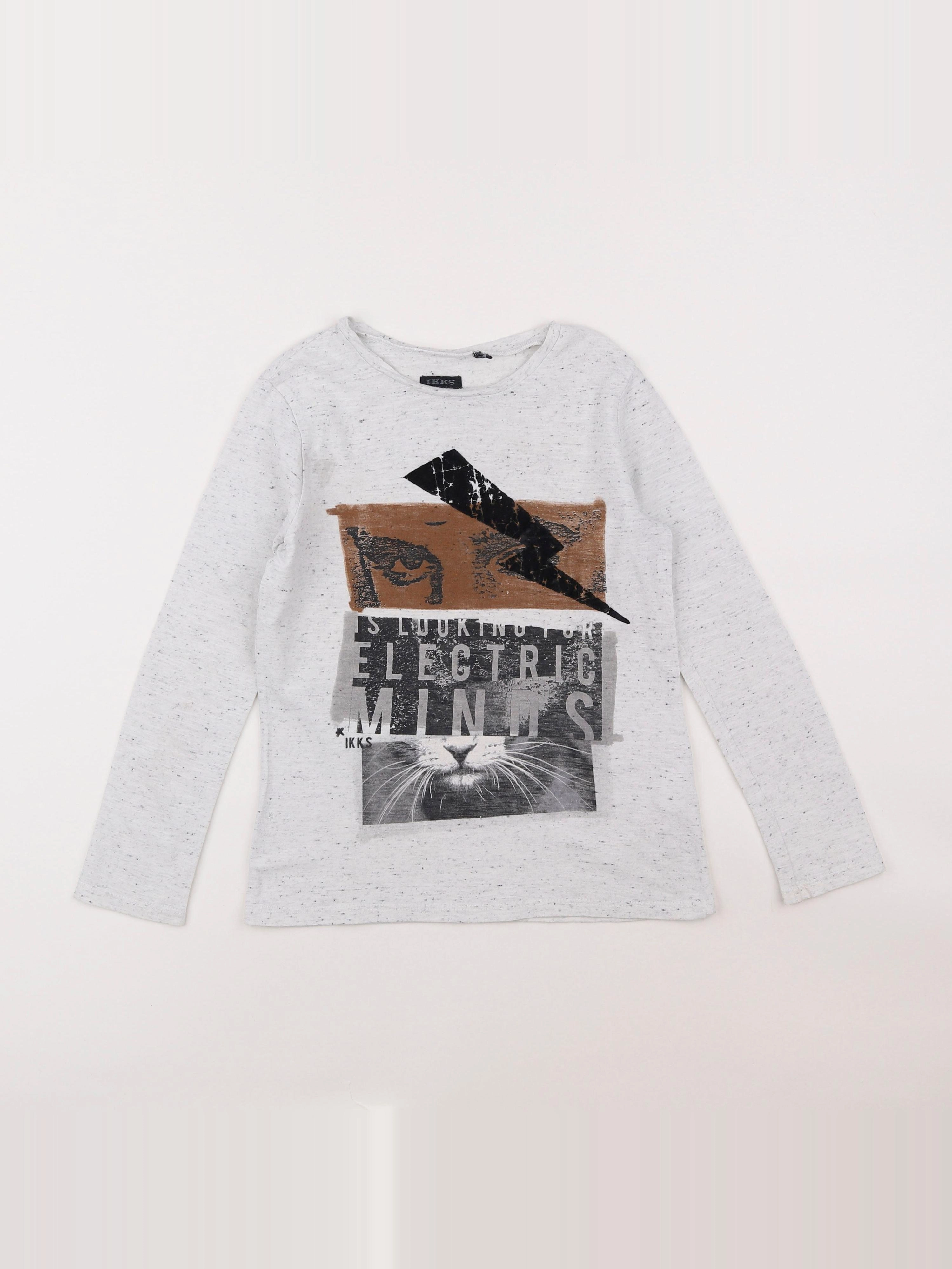 IKKS - tee-shirt gris - 8 ans