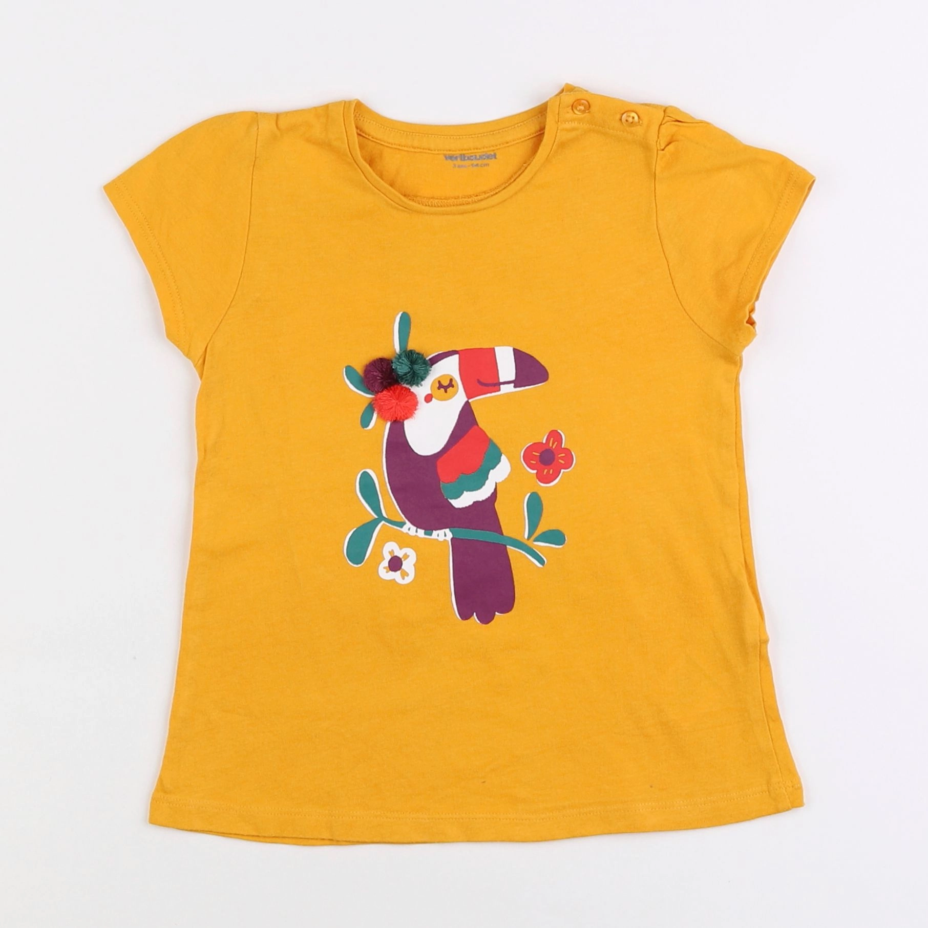 Vertbaudet - tee-shirt jaune - 3 ans