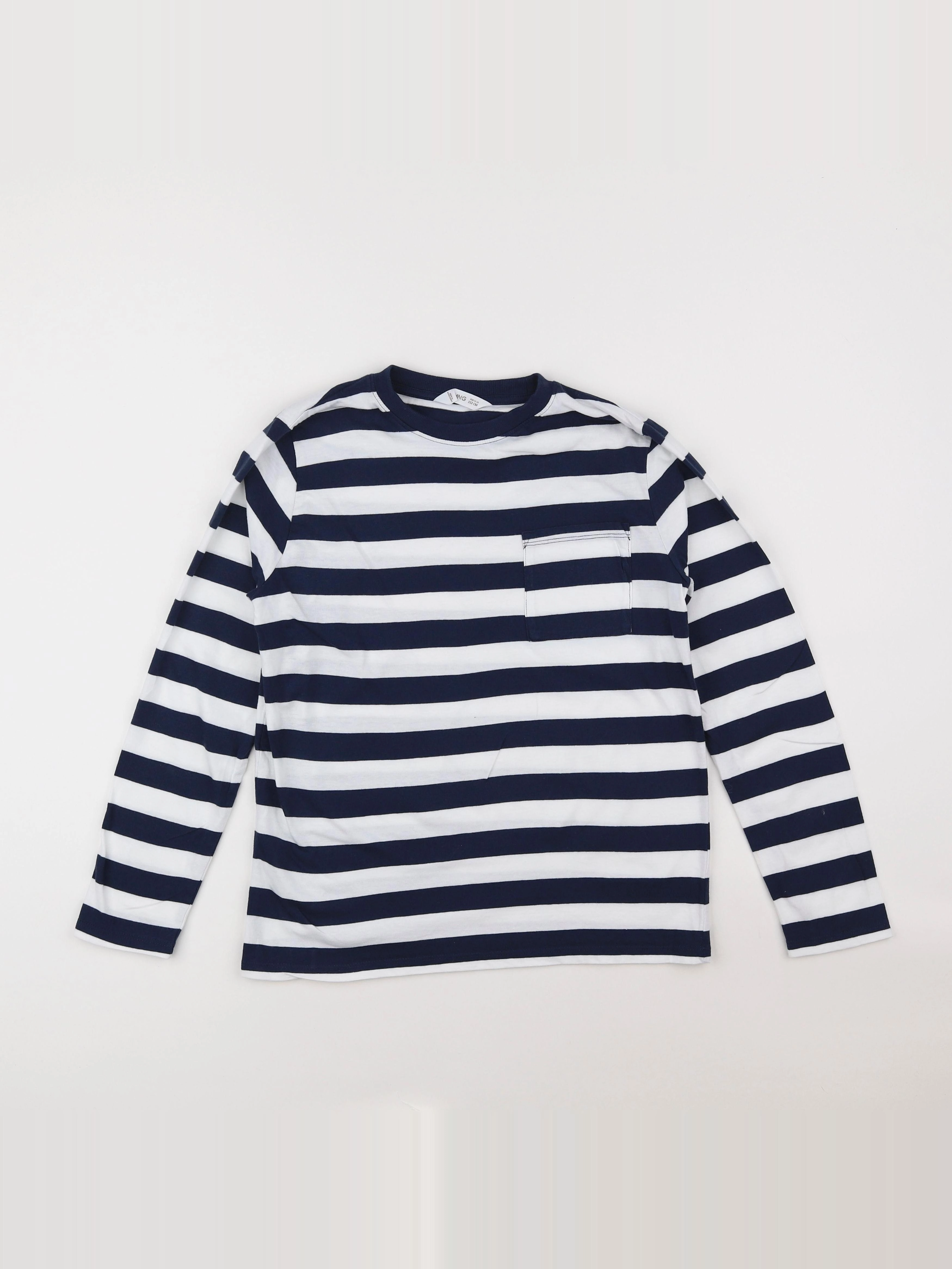 Mango - tee-shirt blanc, bleu - 11/12 ans