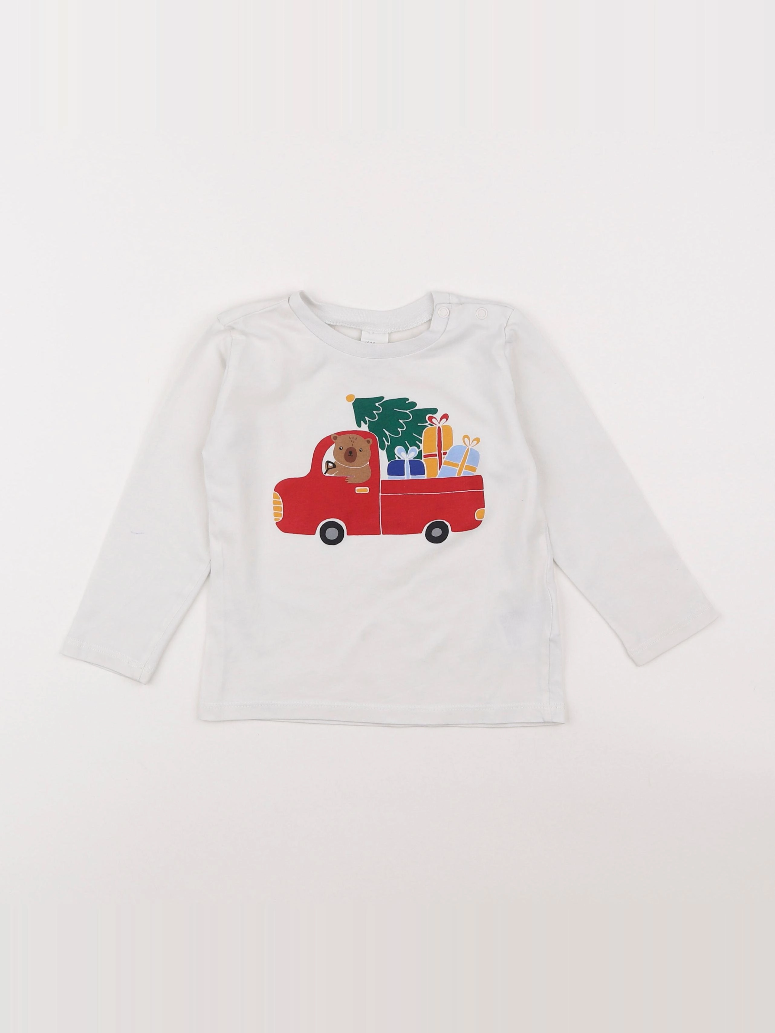 H&M - tee-shirt blanc - 12/18 mois