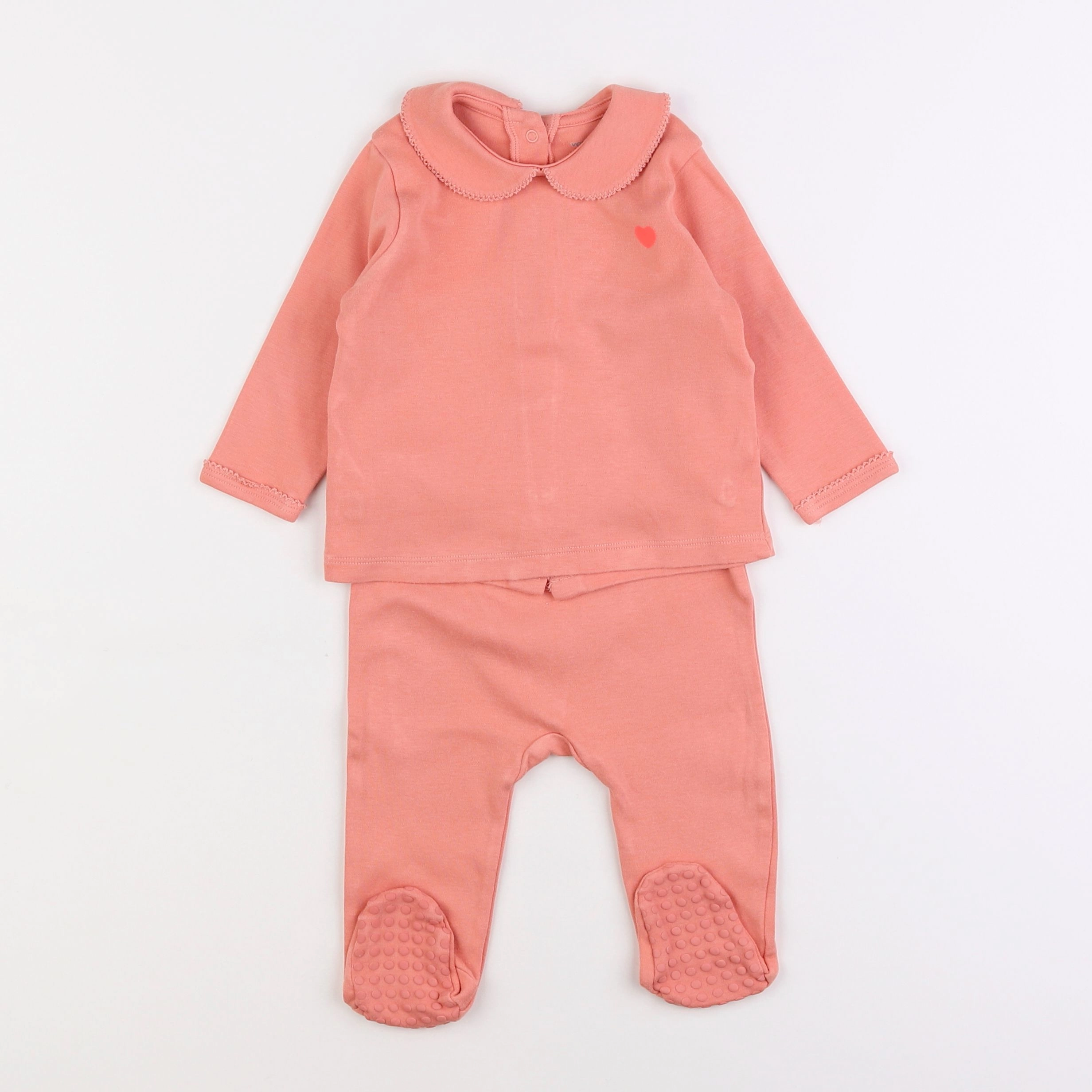 Vertbaudet - pyjama coton orange - 9 mois