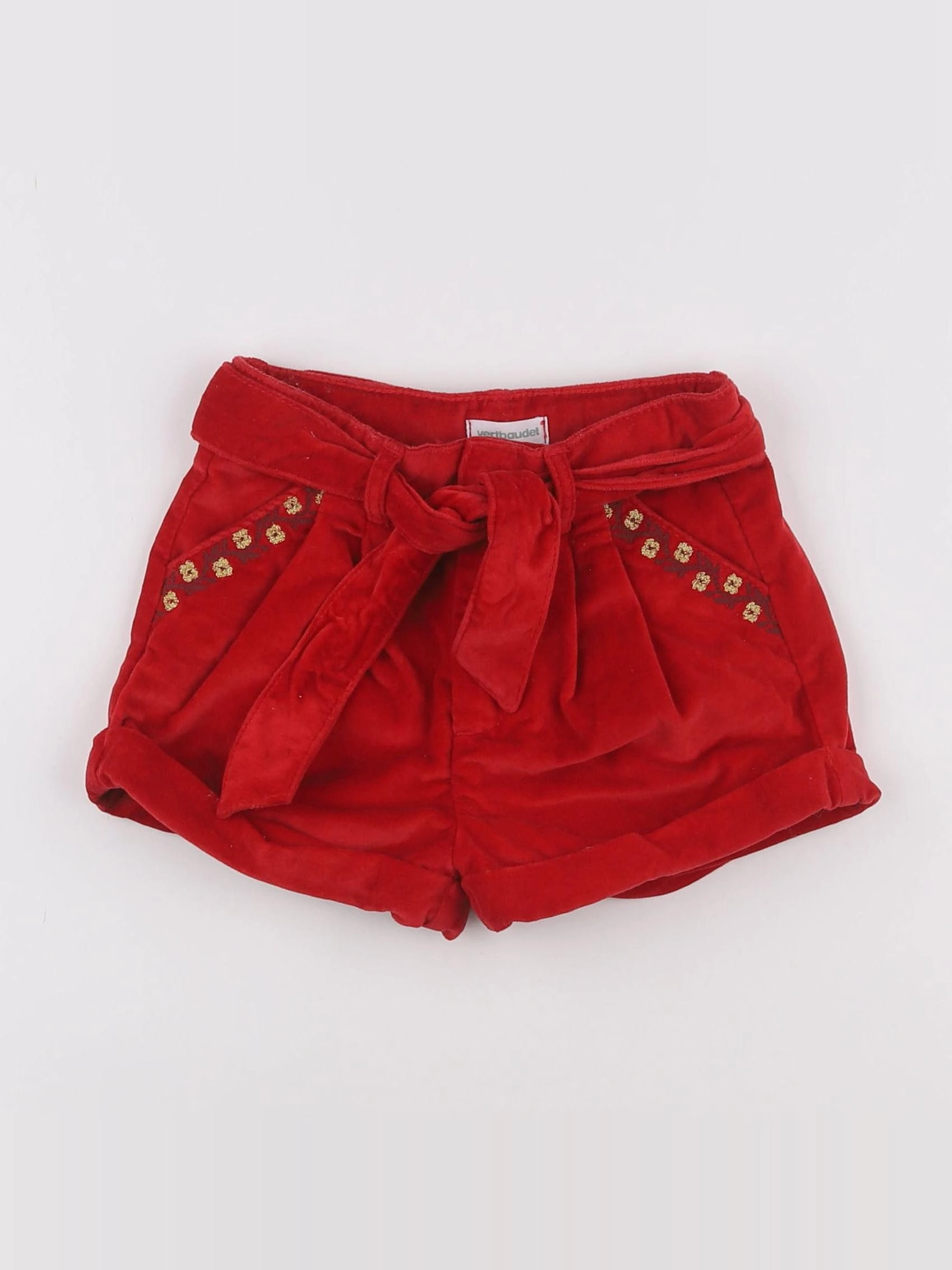 Vertbaudet - short rouge - 3 ans