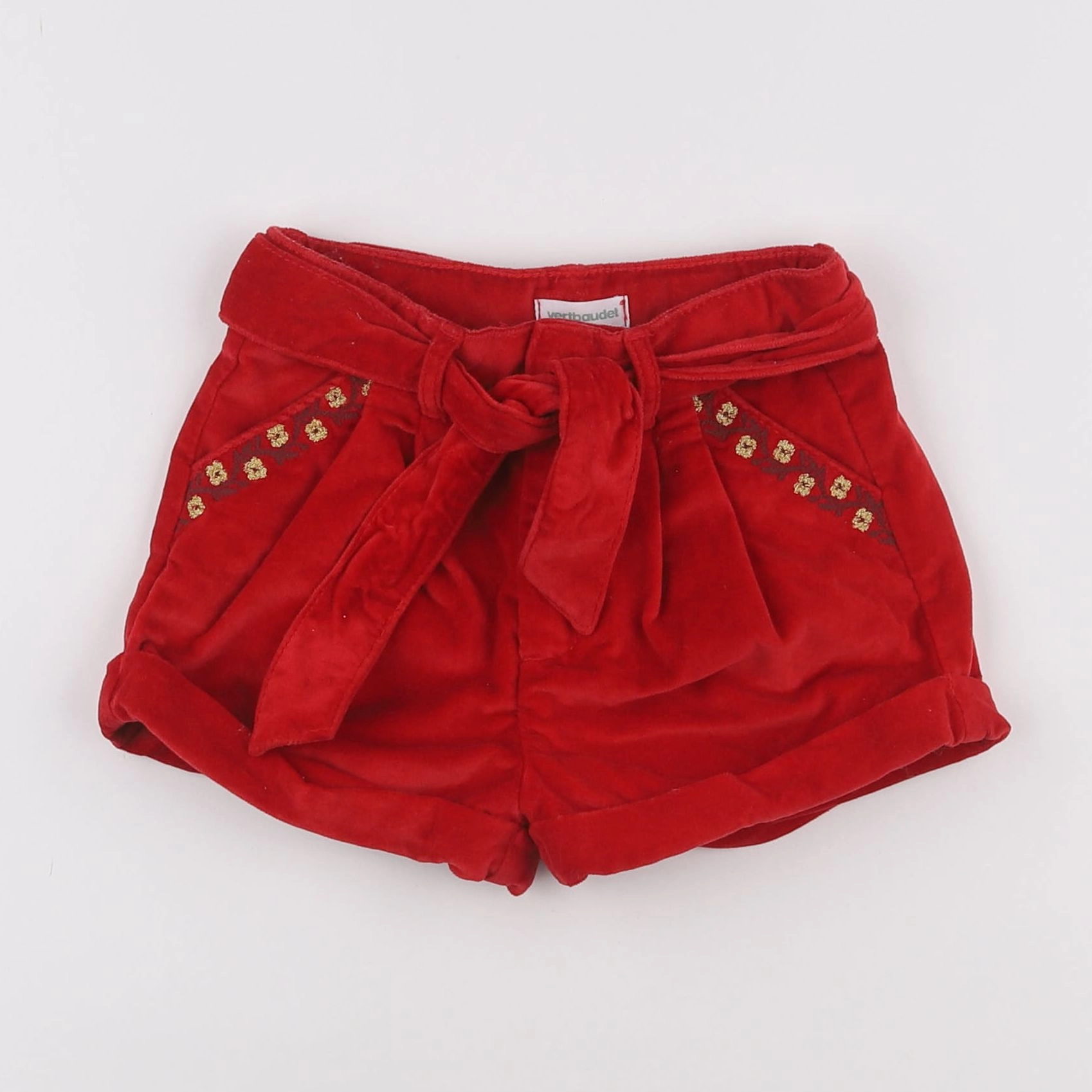 Vertbaudet - short rouge - 3 ans