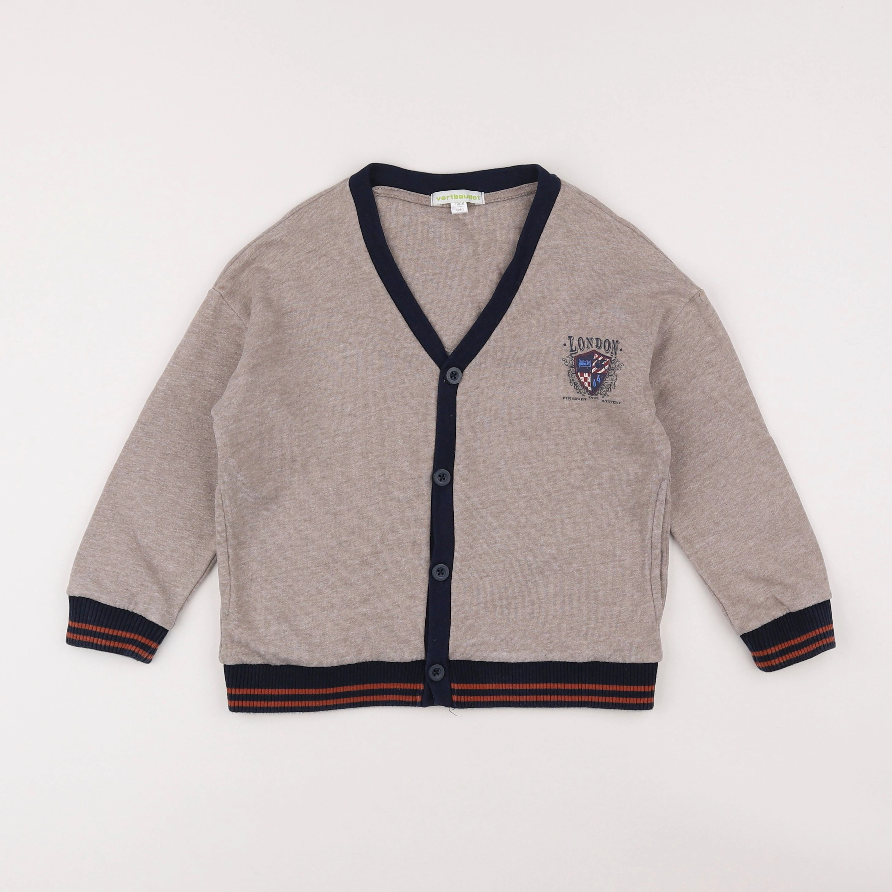 Vertbaudet - sweat marron - 5 ans