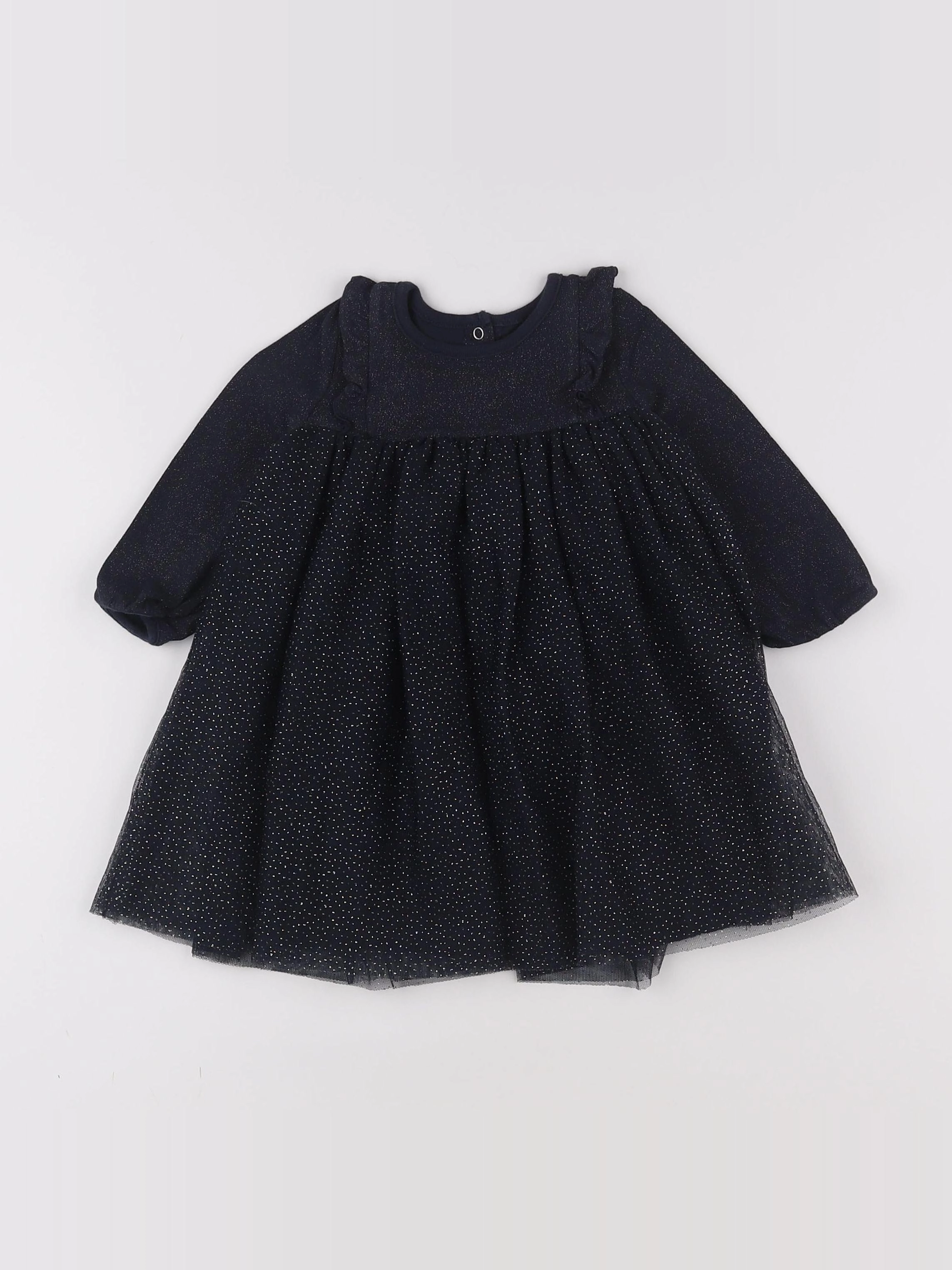 Petit Bateau - robe bleu, or - 12 mois