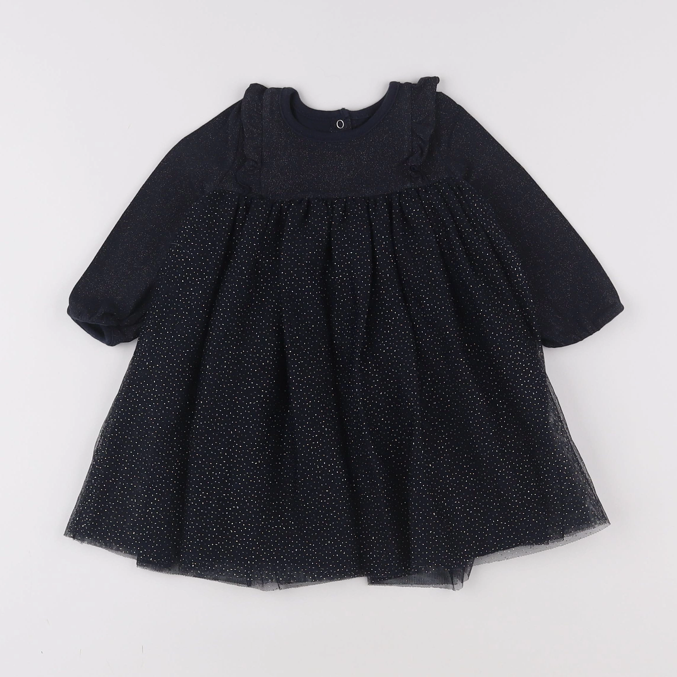 Petit Bateau - robe bleu, or - 12 mois