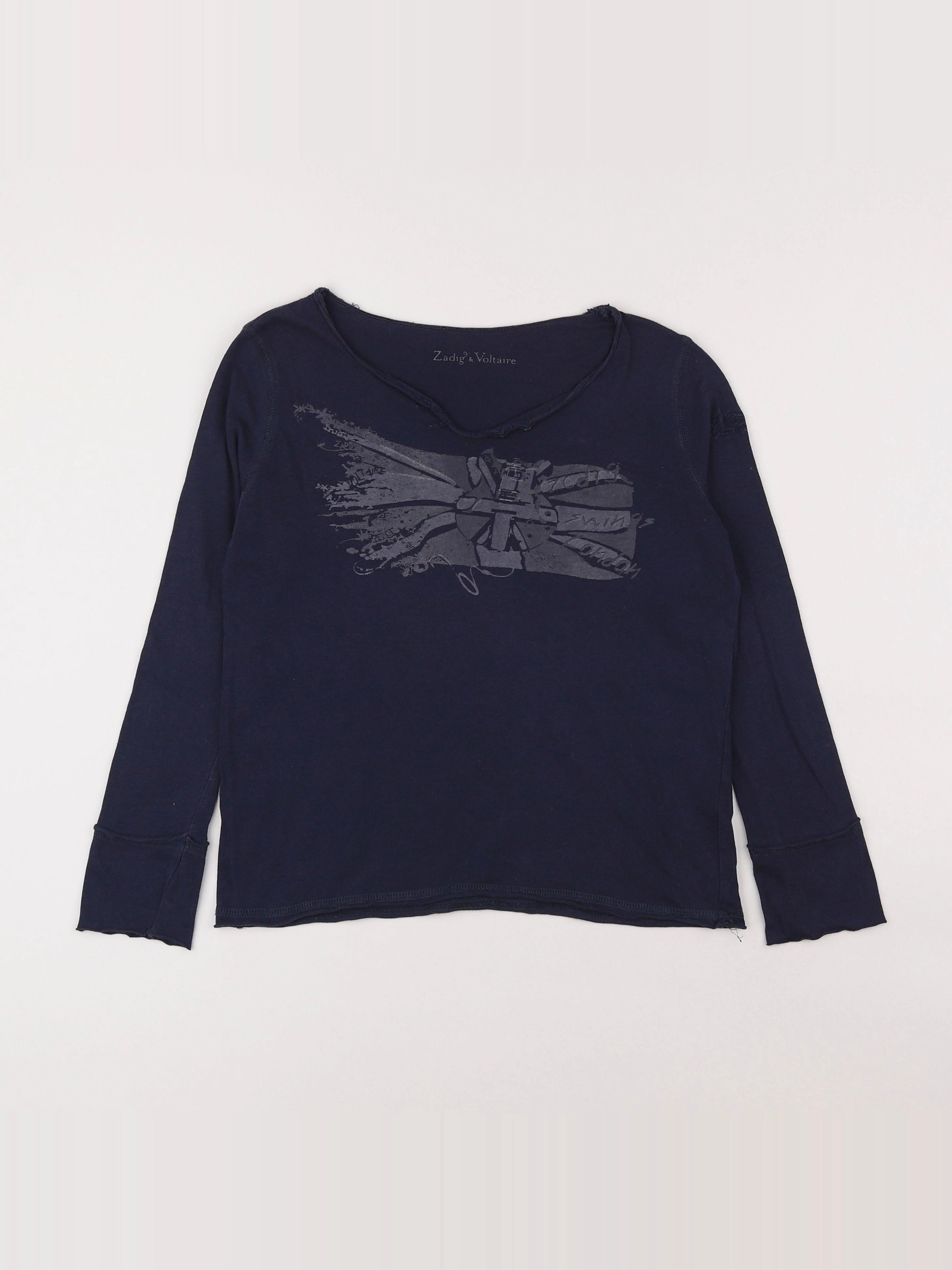 Zadig & Voltaire - tee-shirt bleu - 8/10 ans