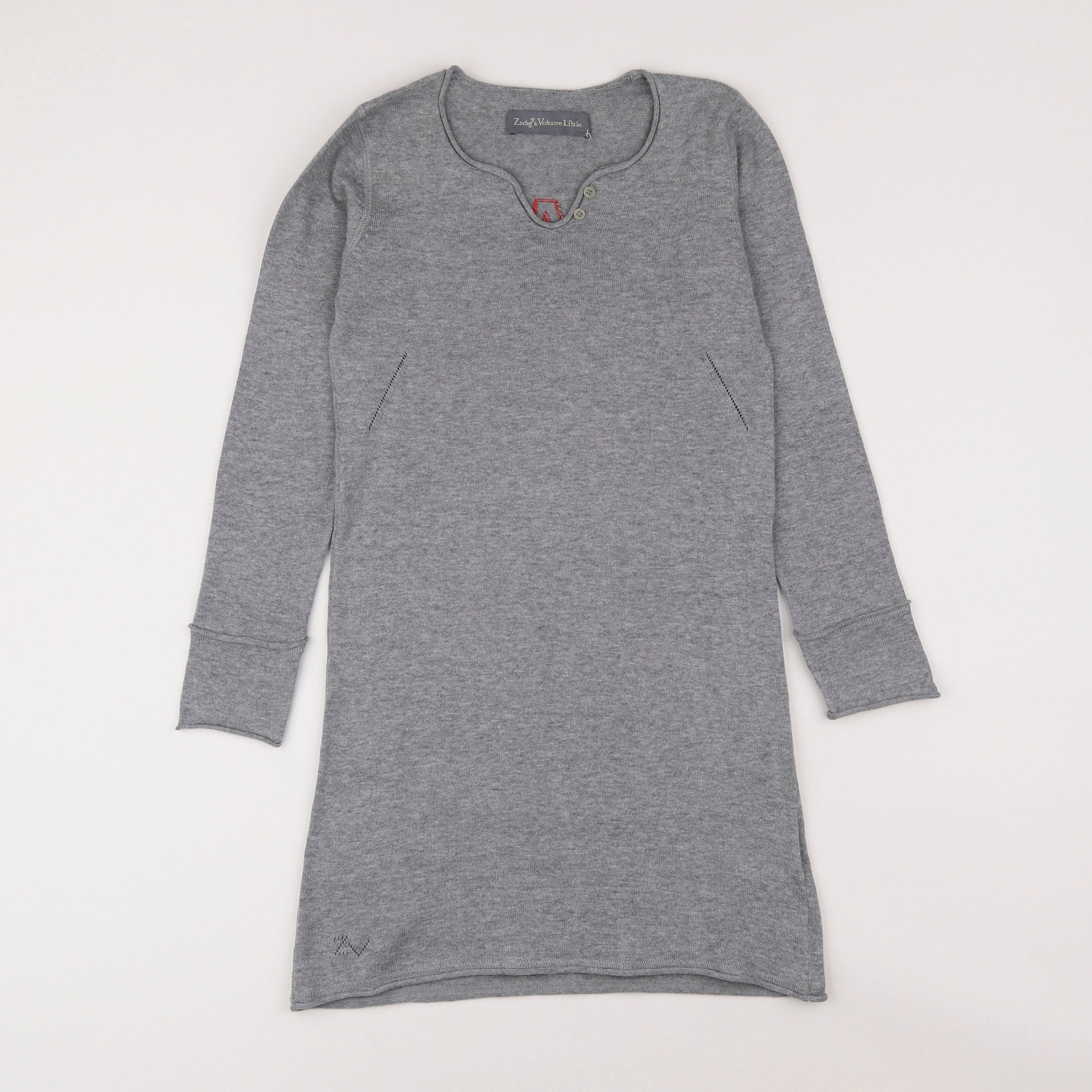 Zadig & Voltaire - robe imprimé au dos gris - 6/8 ans