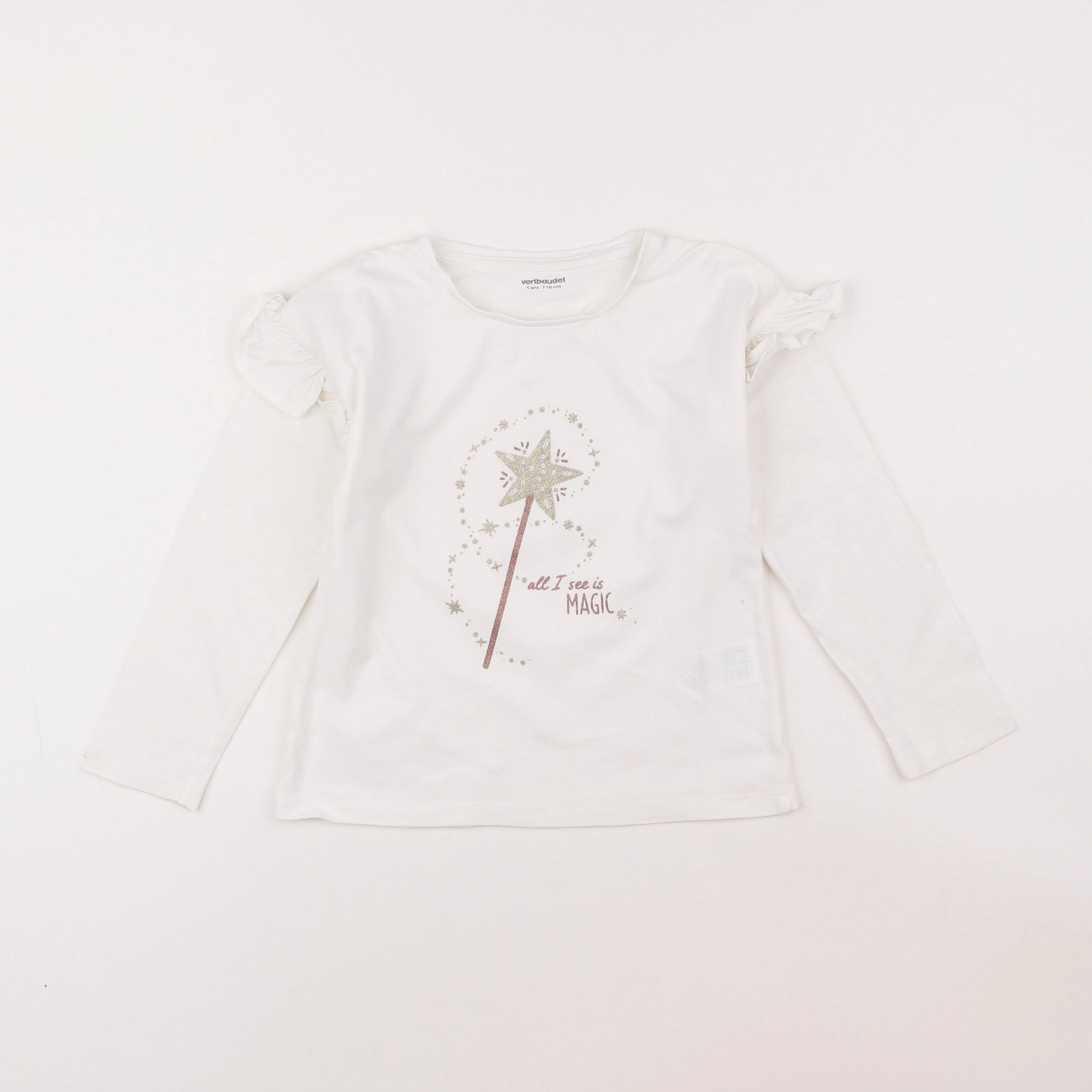 Vertbaudet - tee-shirt blanc - 5 ans