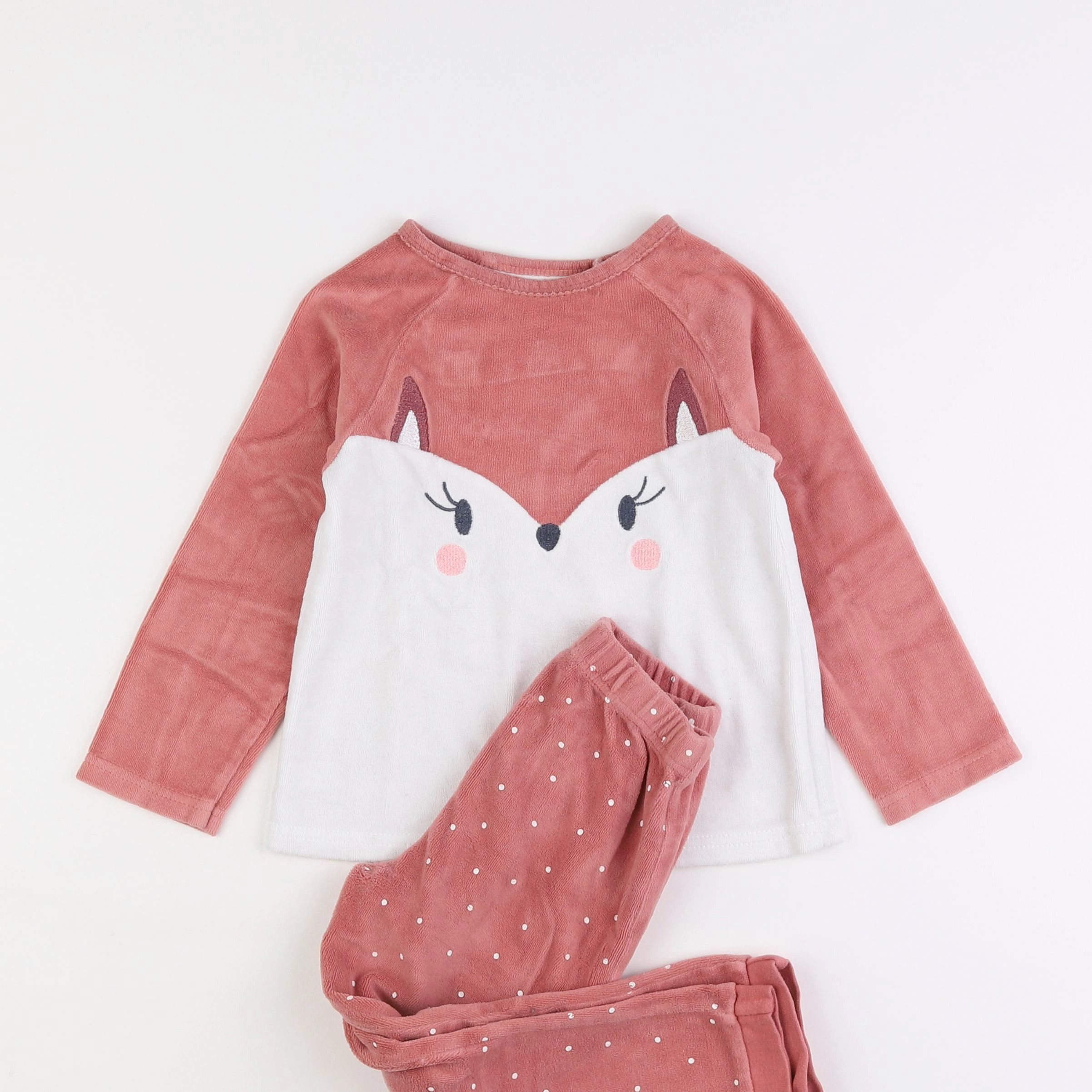 Vertbaudet - pyjama velours rose - 5 ans