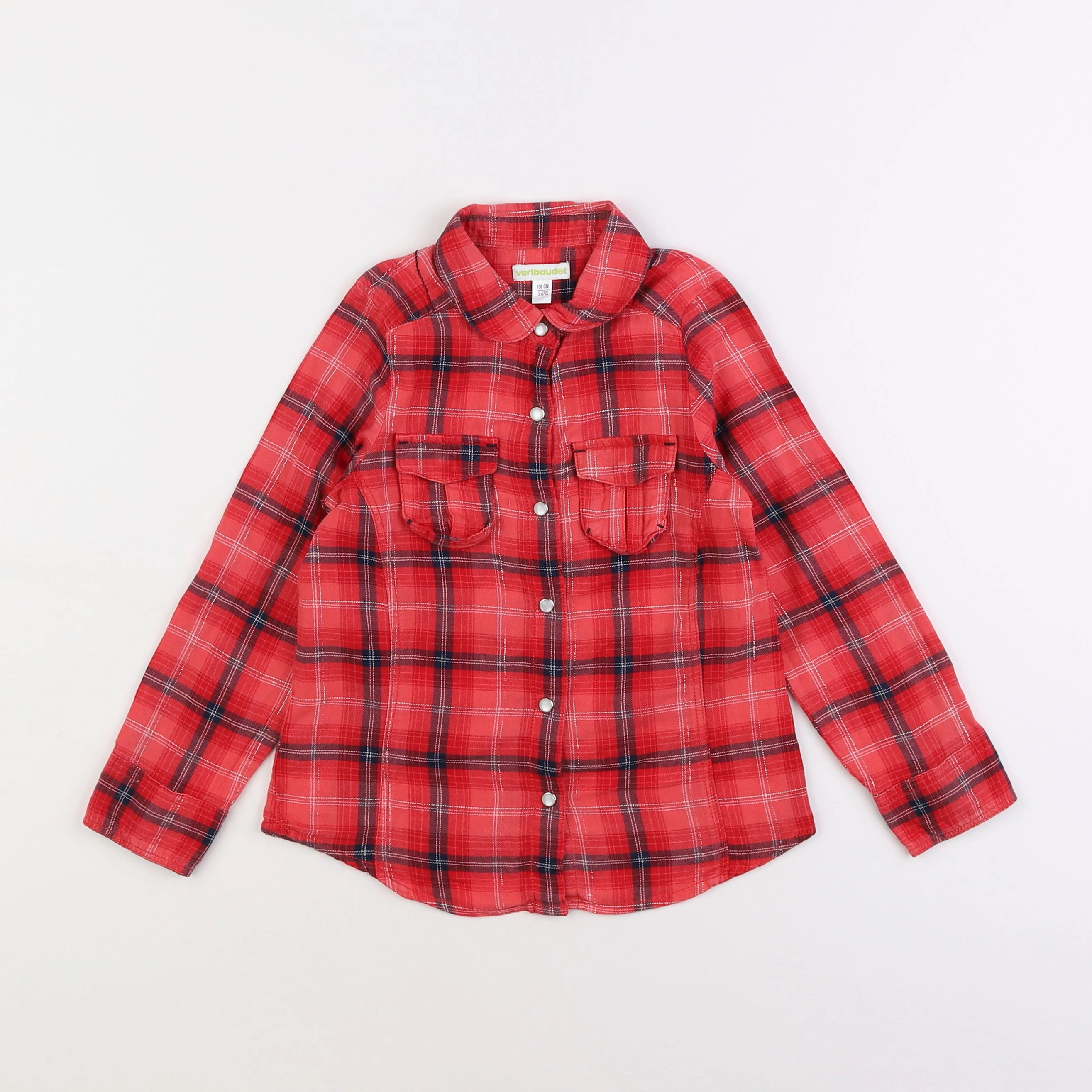 Vertbaudet - chemise rouge - 5 ans