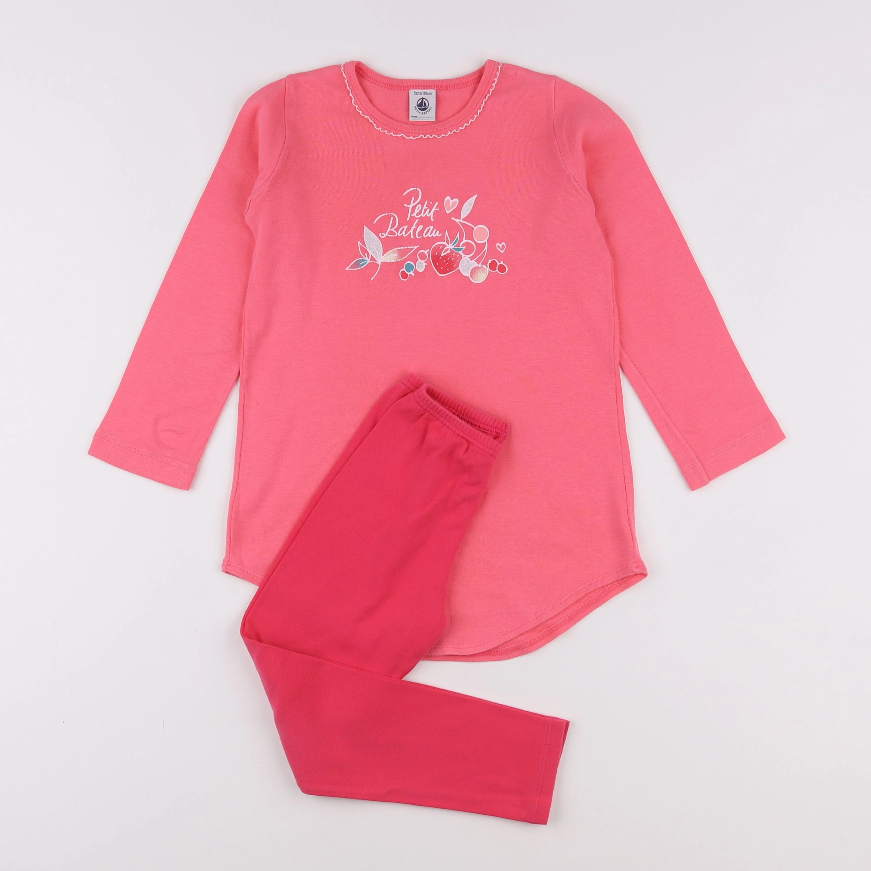 Petit Bateau - pyjama coton rose - 5 ans