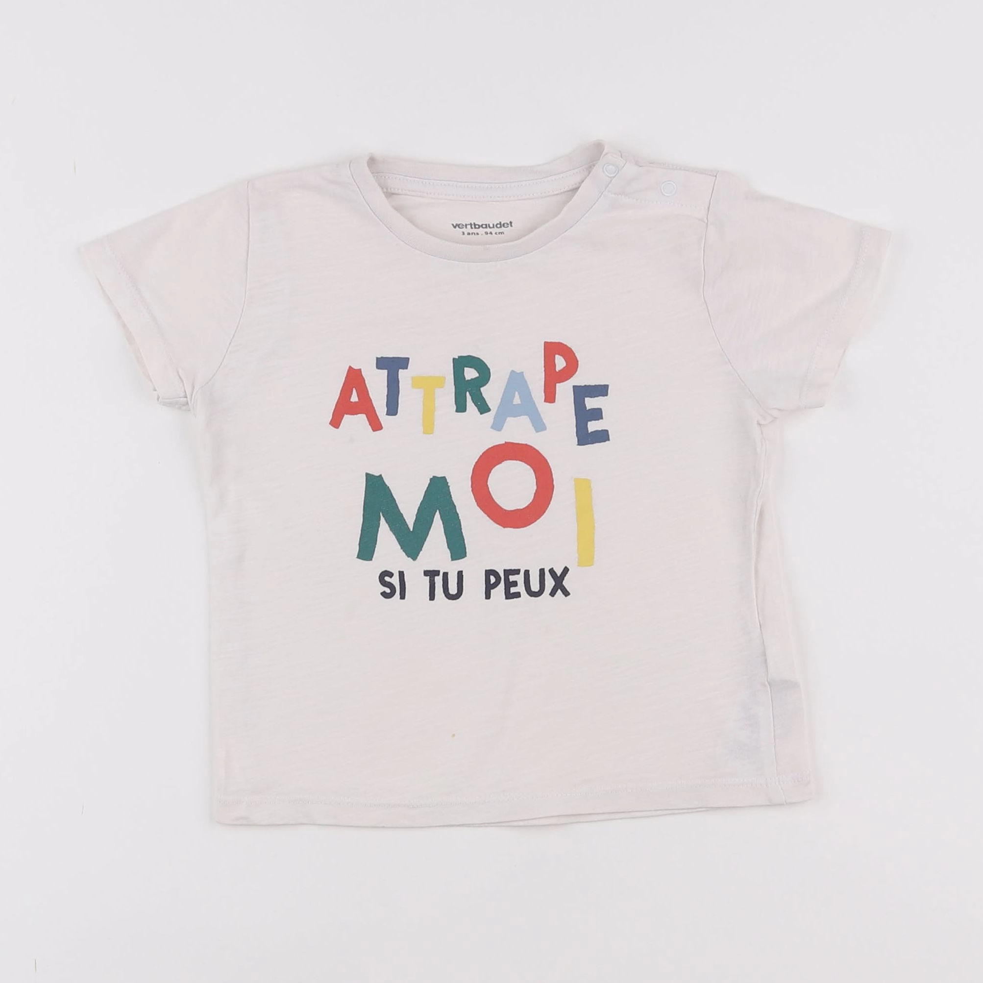 Vertbaudet - tee-shirt beige - 3 ans