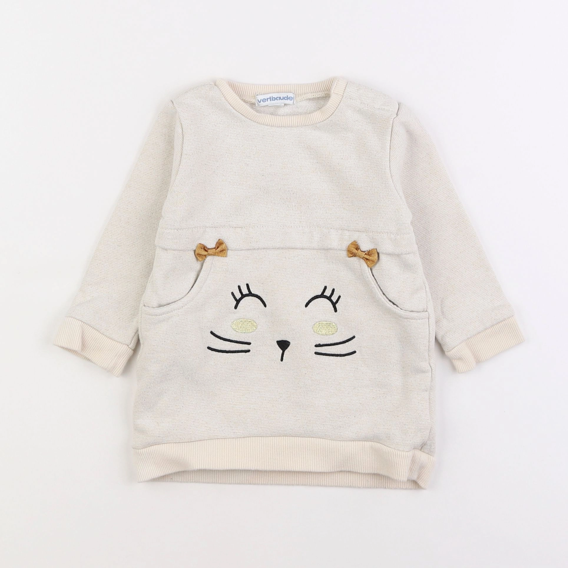 Vertbaudet - sweat beige - 18 mois