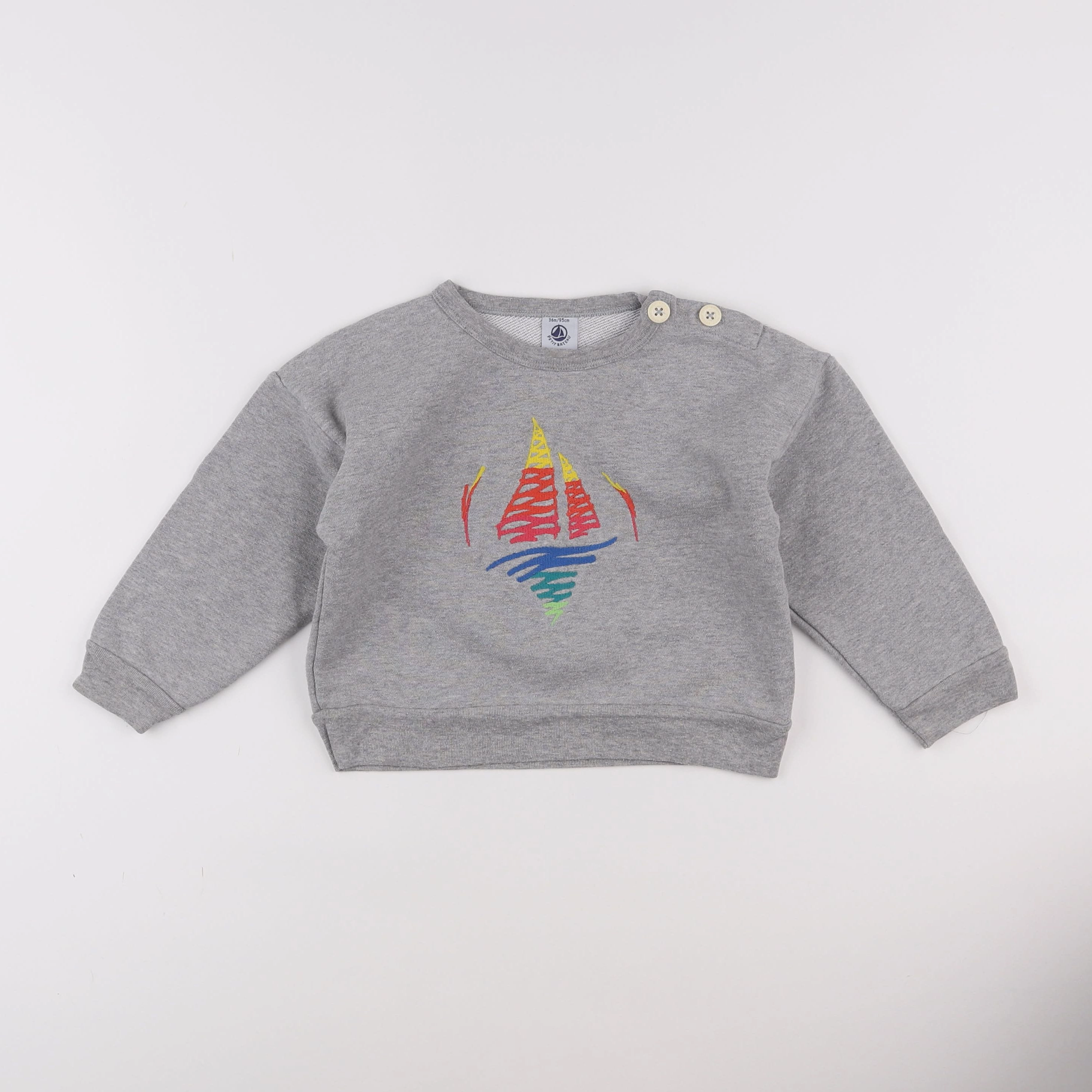 Petit Bateau - sweat gris - 3 ans