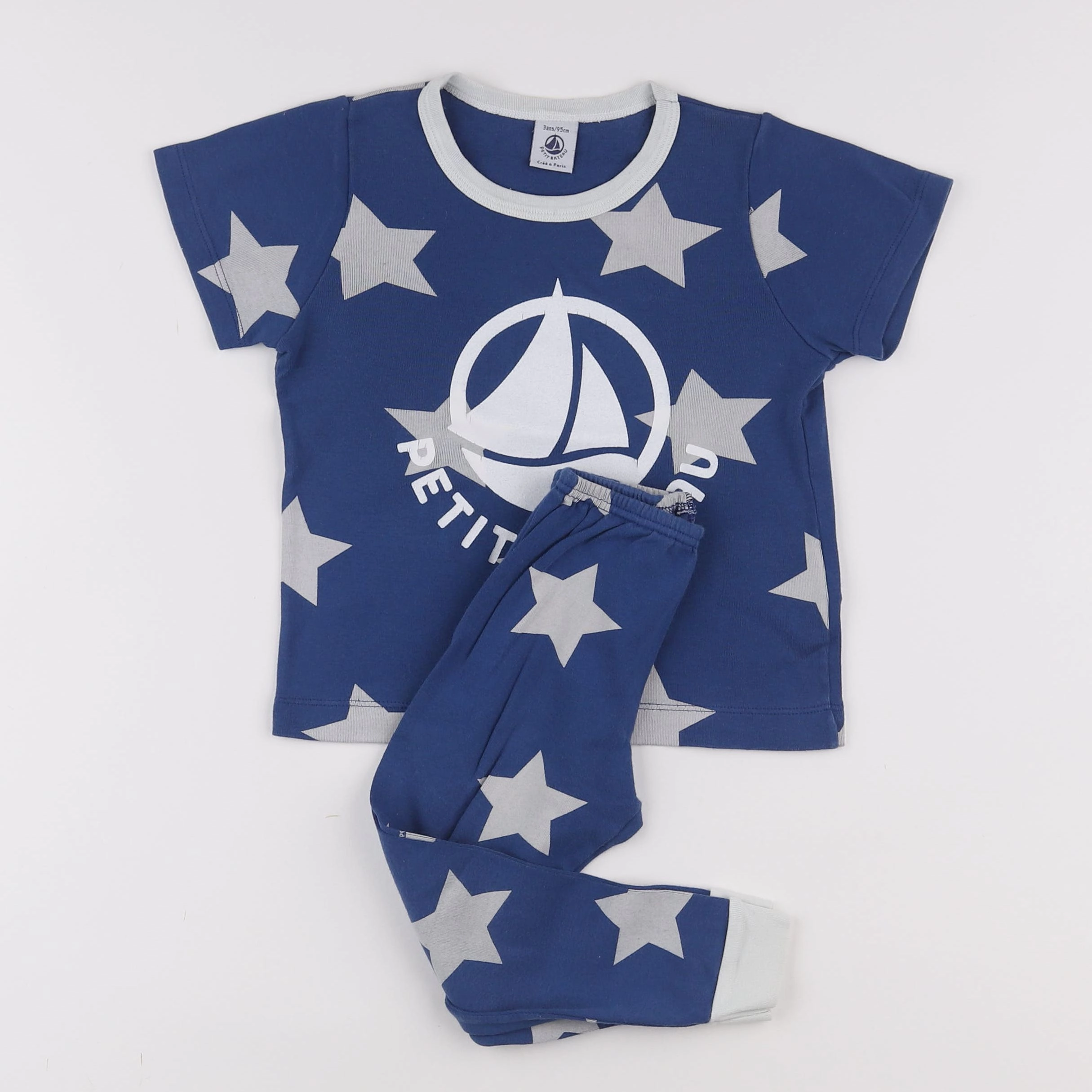 Petit Bateau - pyjama coton bleu - 3 ans