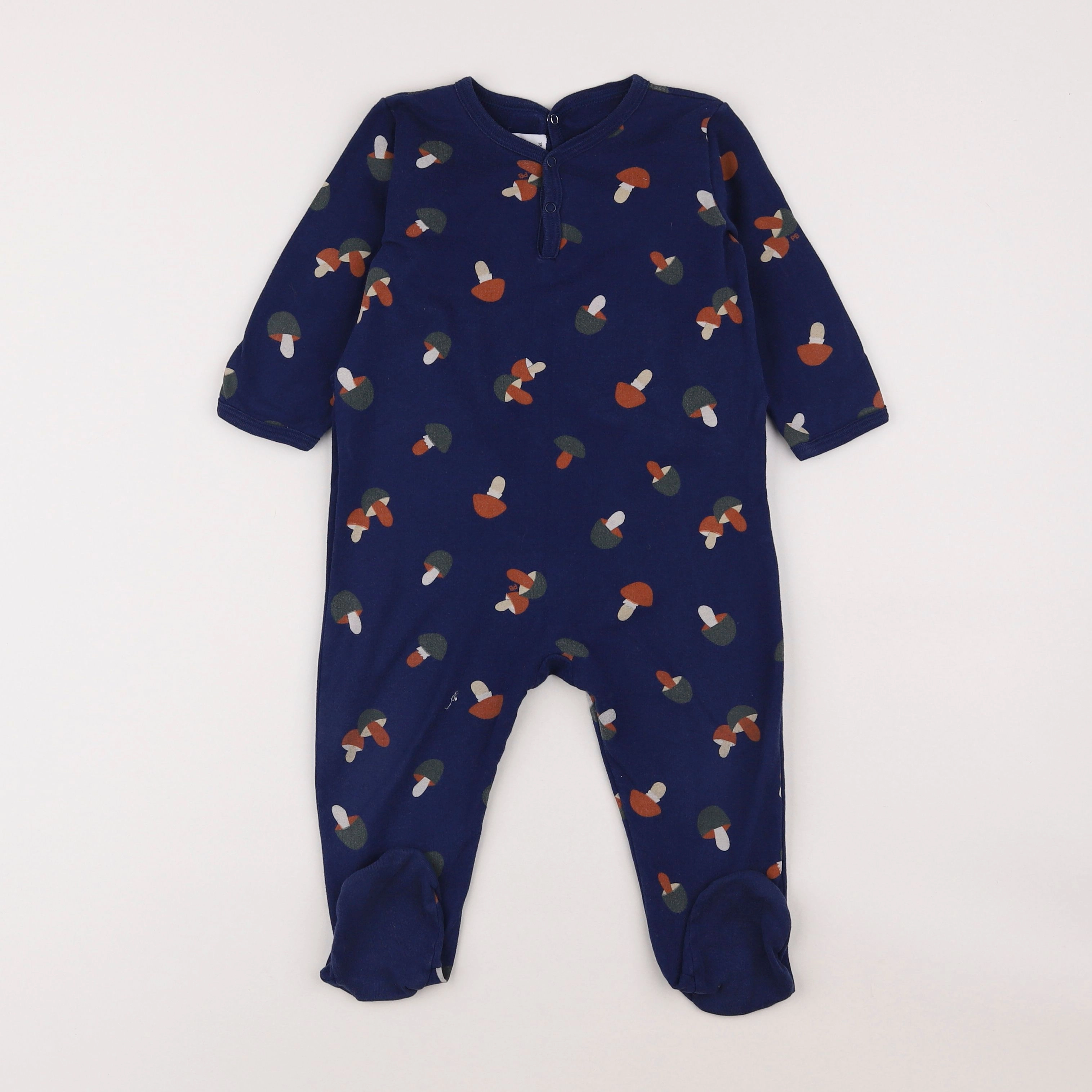 Petit Bateau - pyjama coton bleu, marron - 18 mois