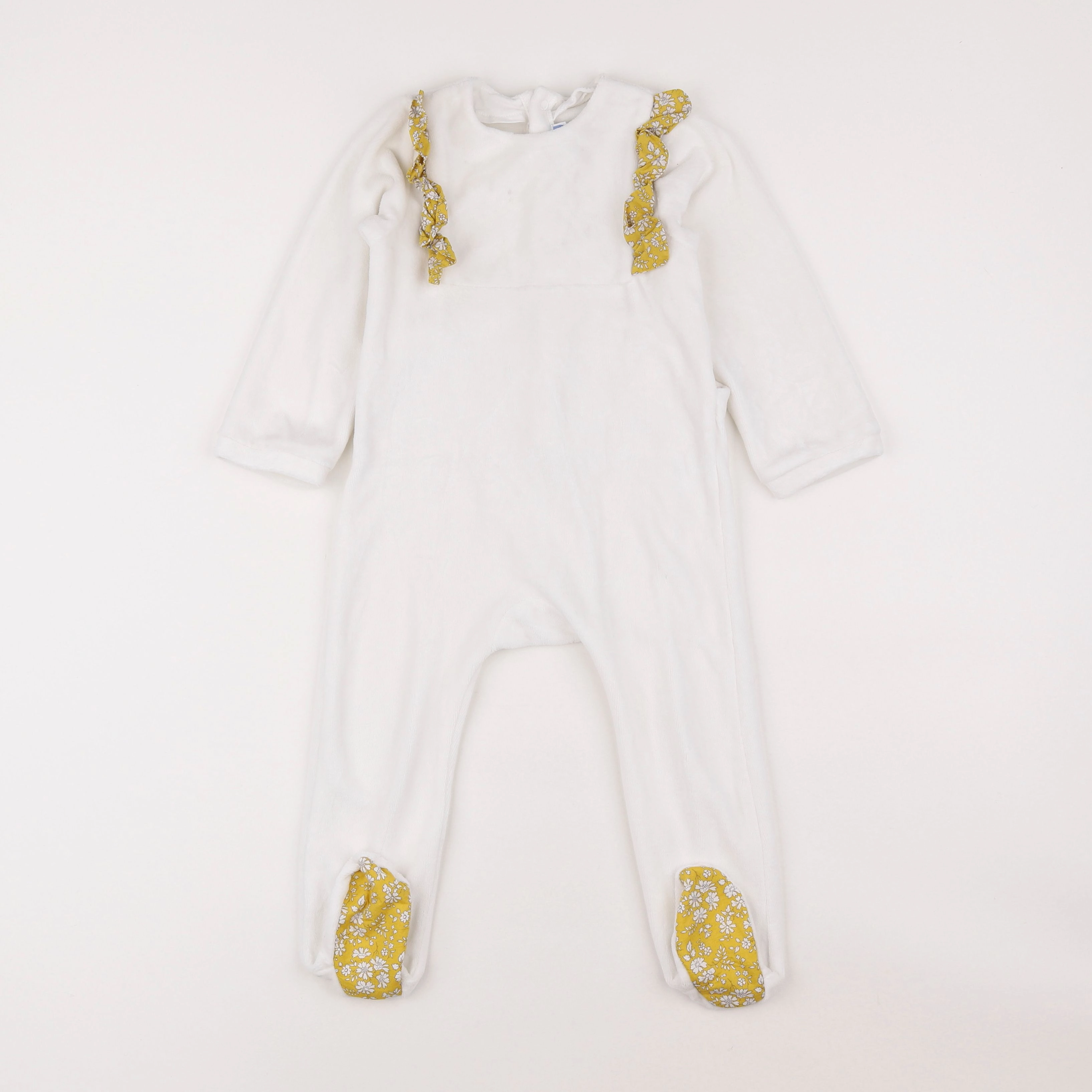 Jacadi - pyjama velours blanc, jaune - 2 ans