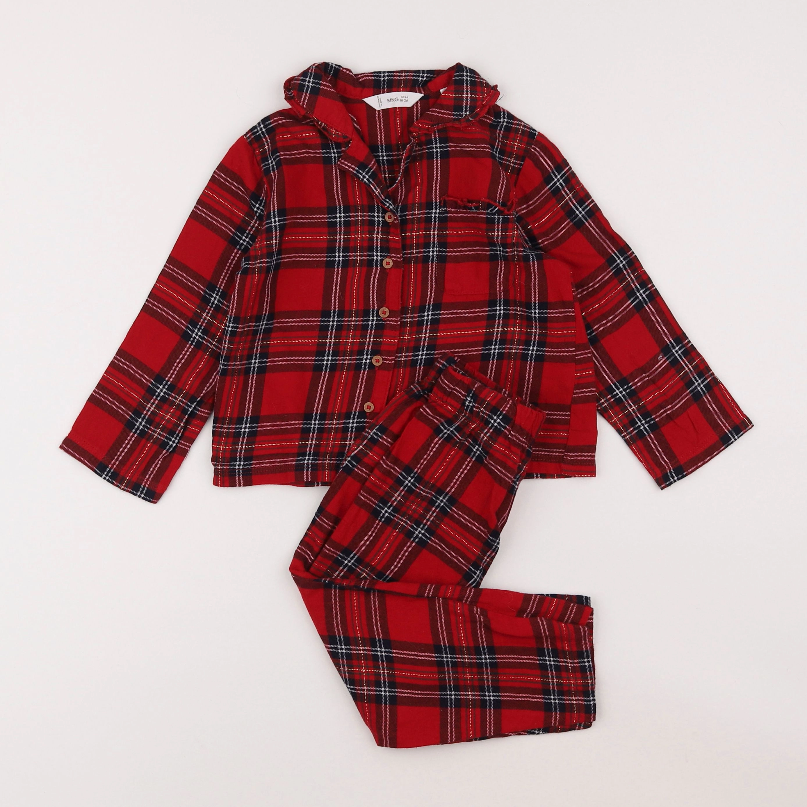 Mango - pyjama coton rouge - 2/3 ans