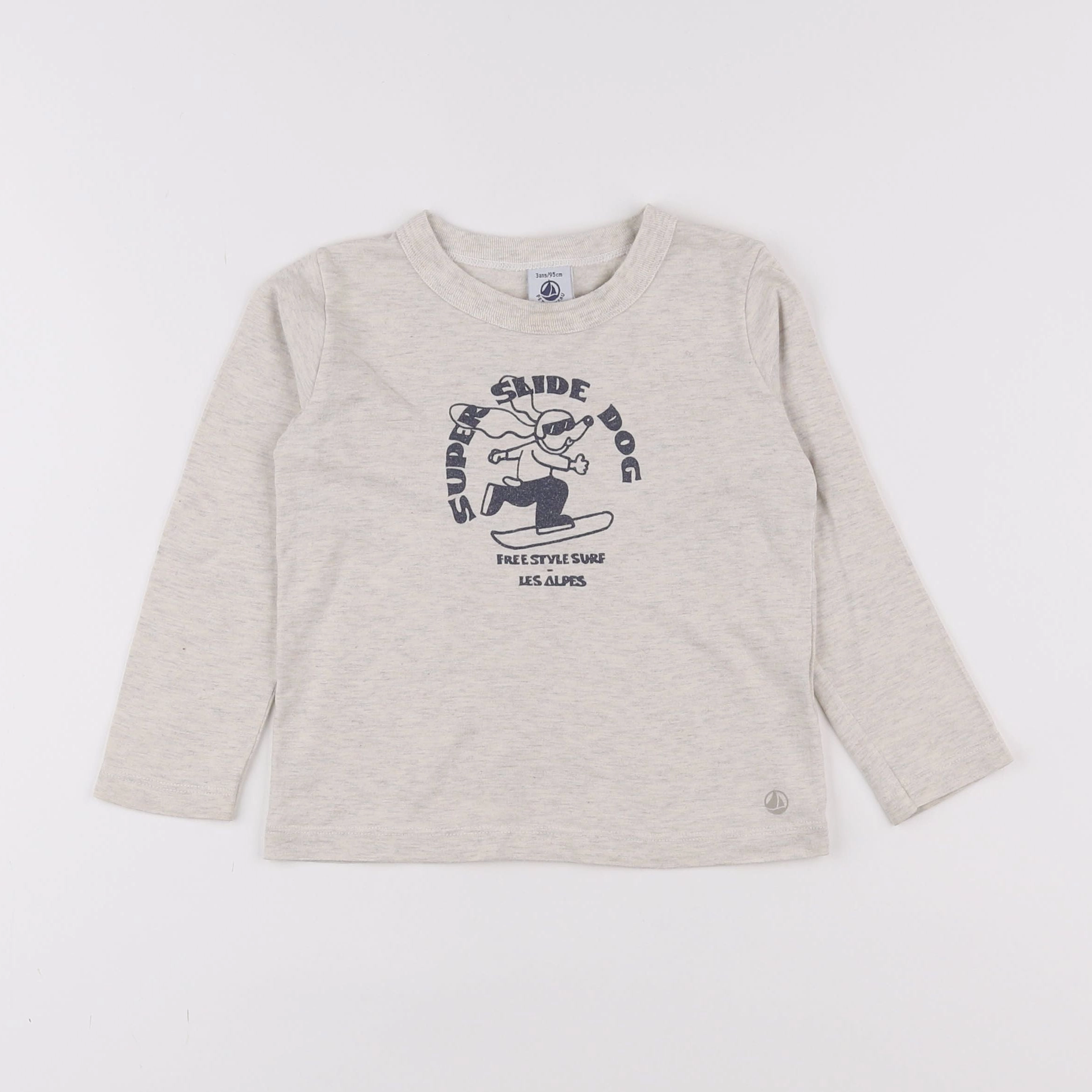 Petit Bateau - tee-shirt beige - 3 ans