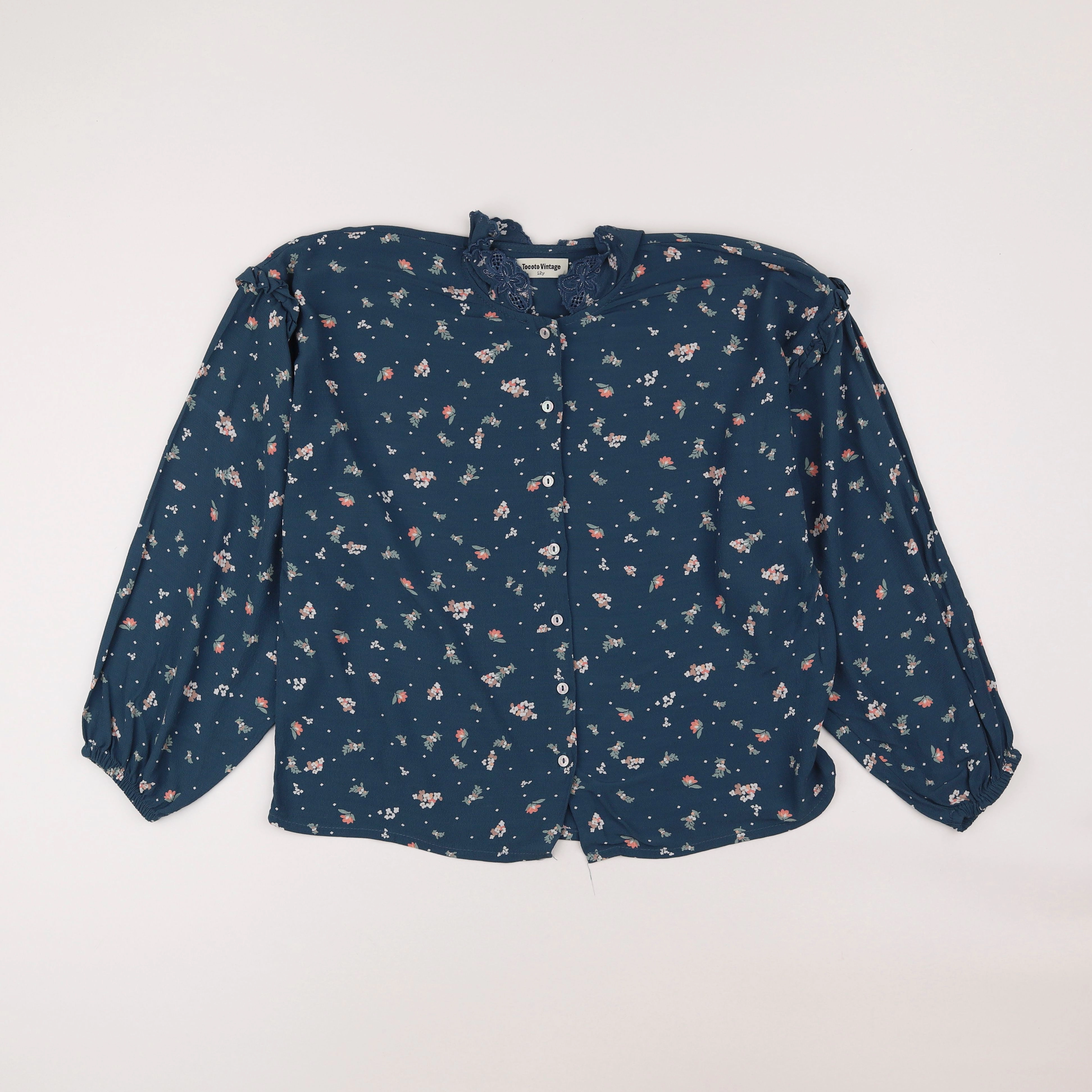 Tocoto vintage - chemise bleu - 12 ans