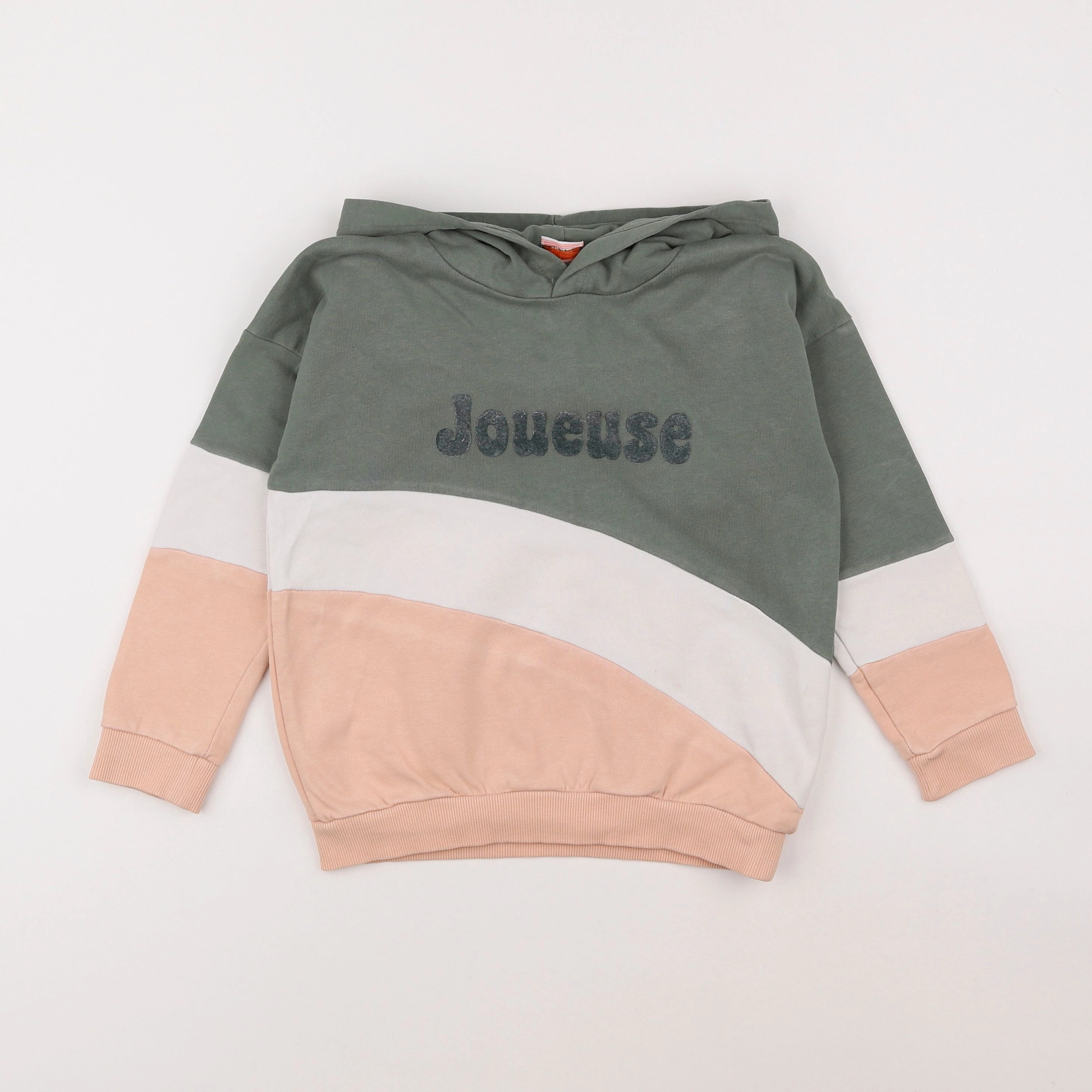 Tape à l'oeil - sweat vert, rose - 6 ans