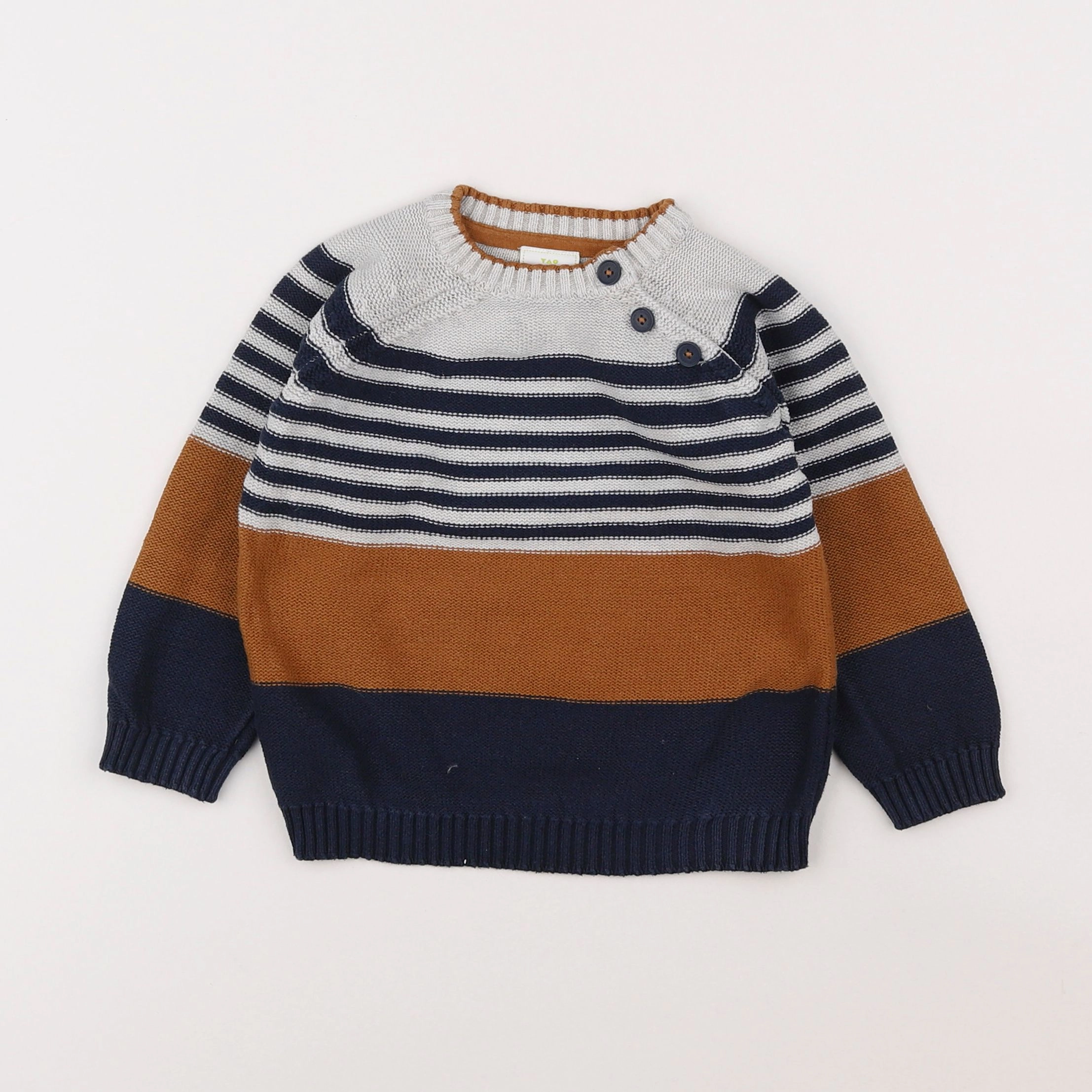 Tape à l'oeil - pull beige, bleu, marron - 2 ans