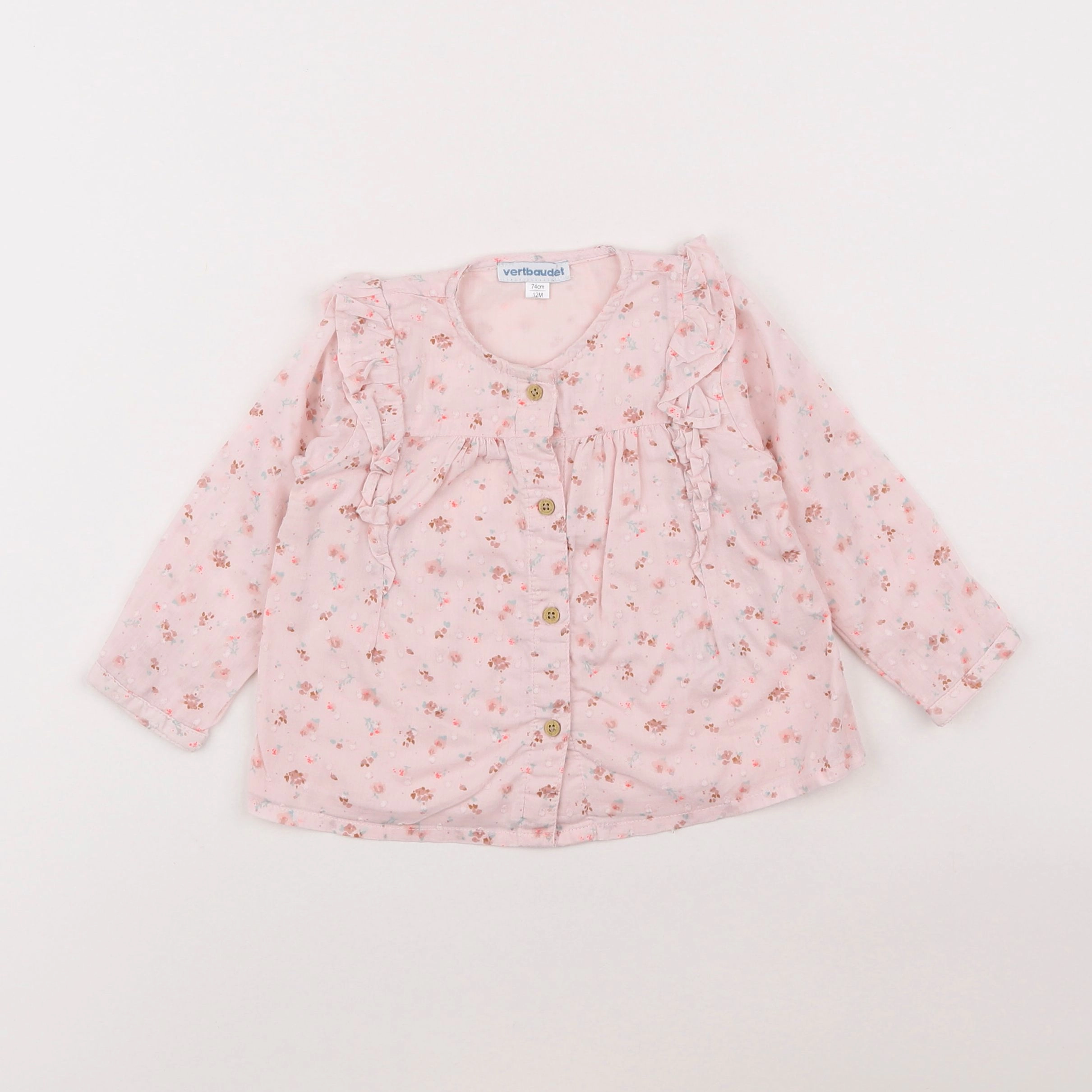 Vertbaudet - blouse rose - 12 mois