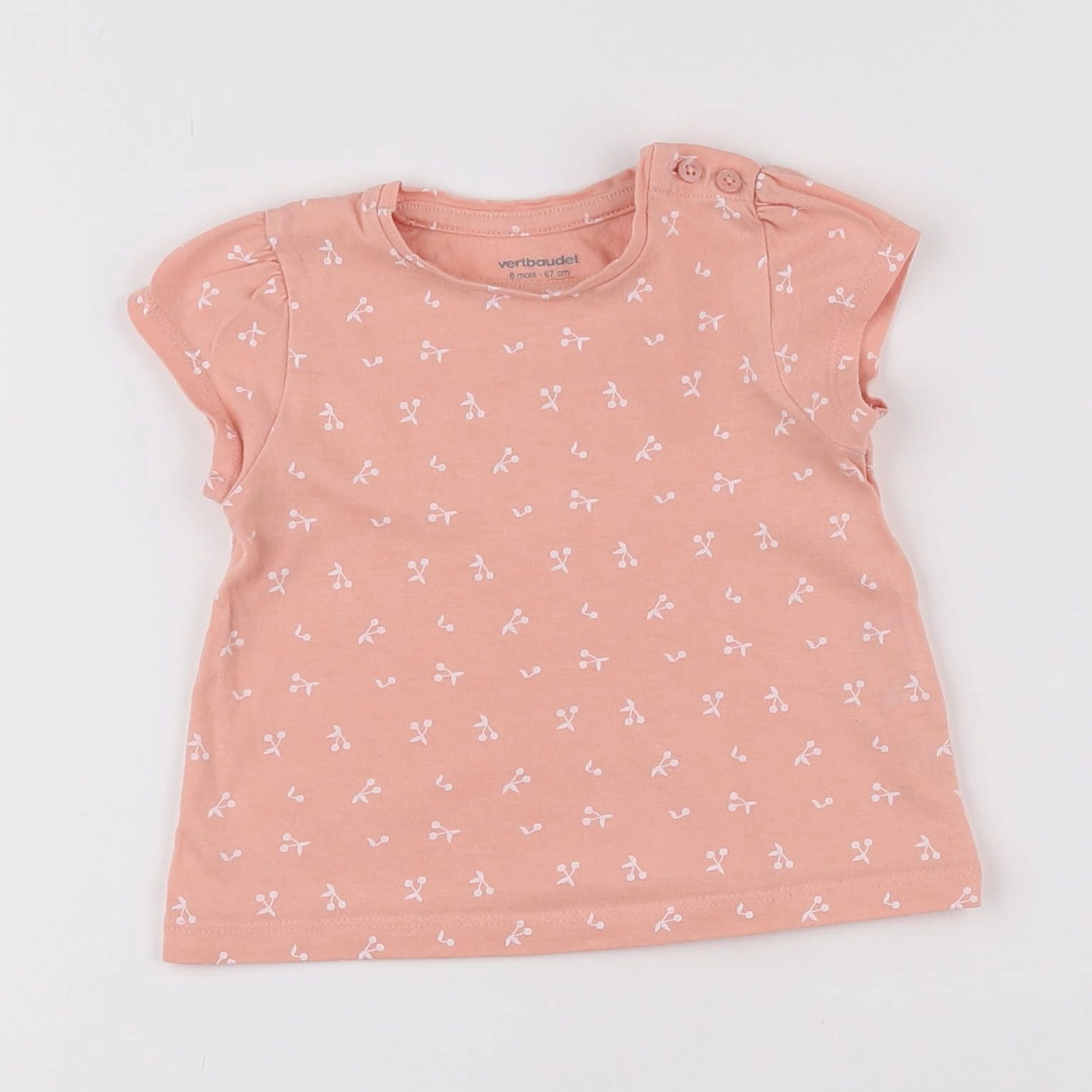 Vertbaudet - tee-shirt rose - 6 mois