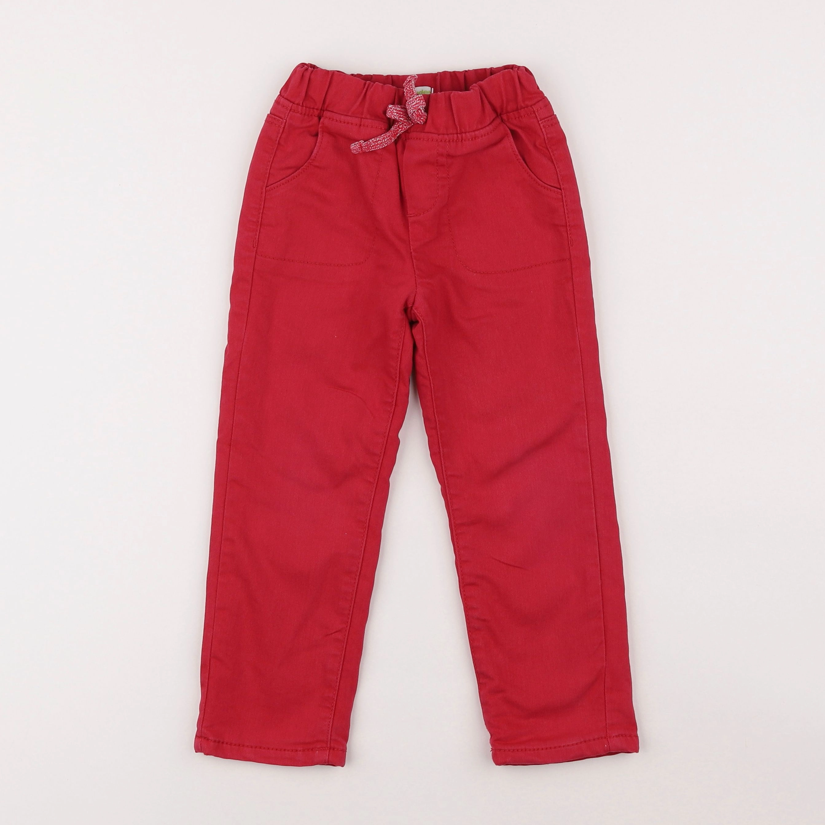 Vertbaudet - pantalon doublé rouge - 4 ans