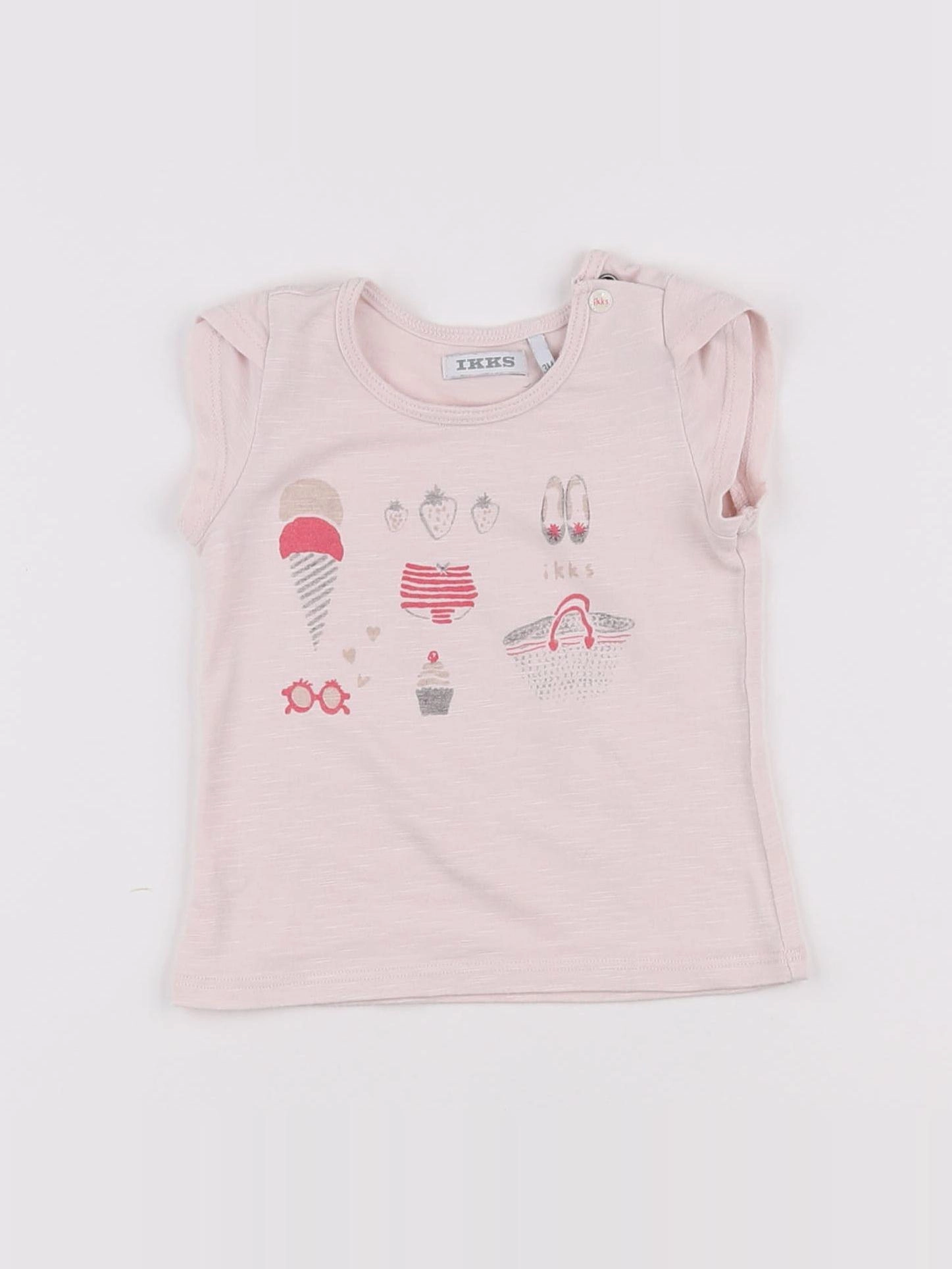 IKKS - tee-shirt rose - 3 mois