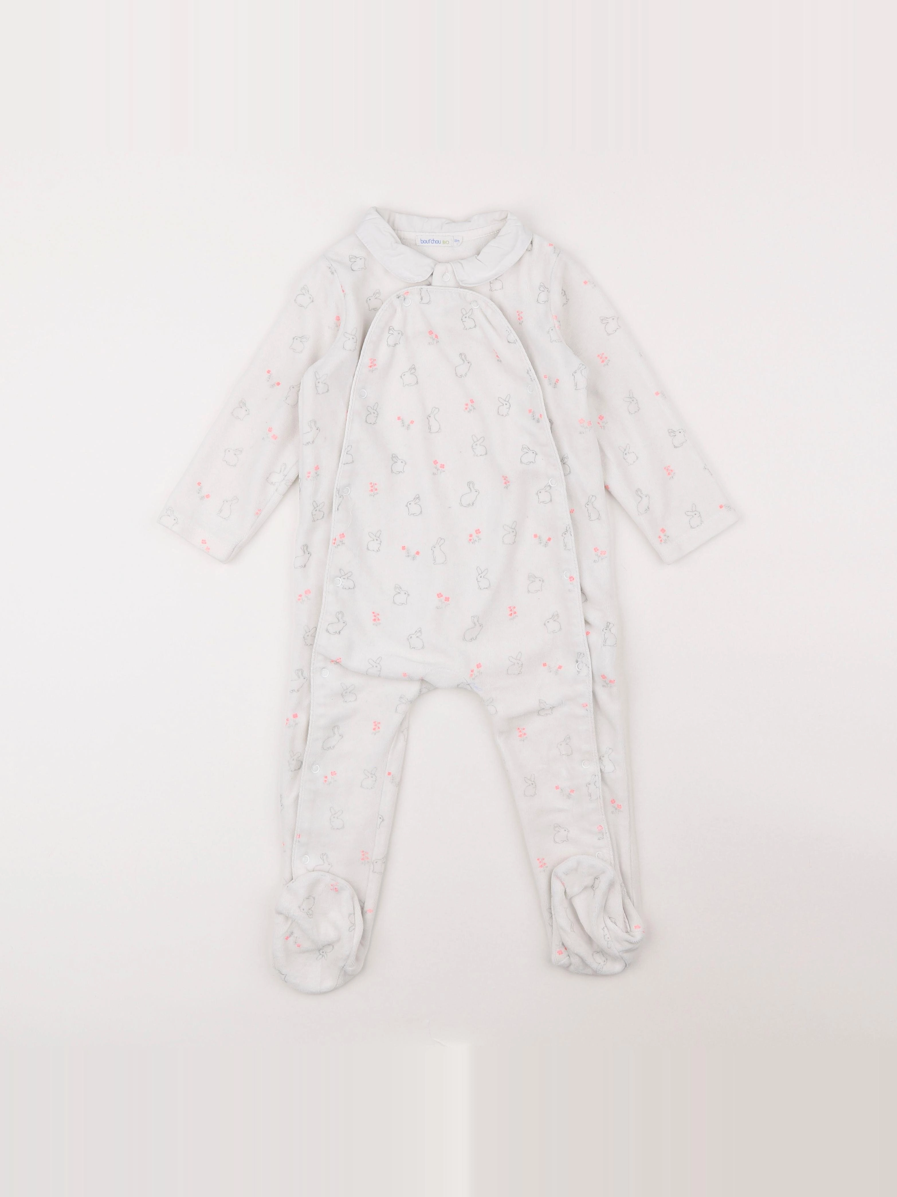 Boutchou - pyjama velours blanc - 18 mois