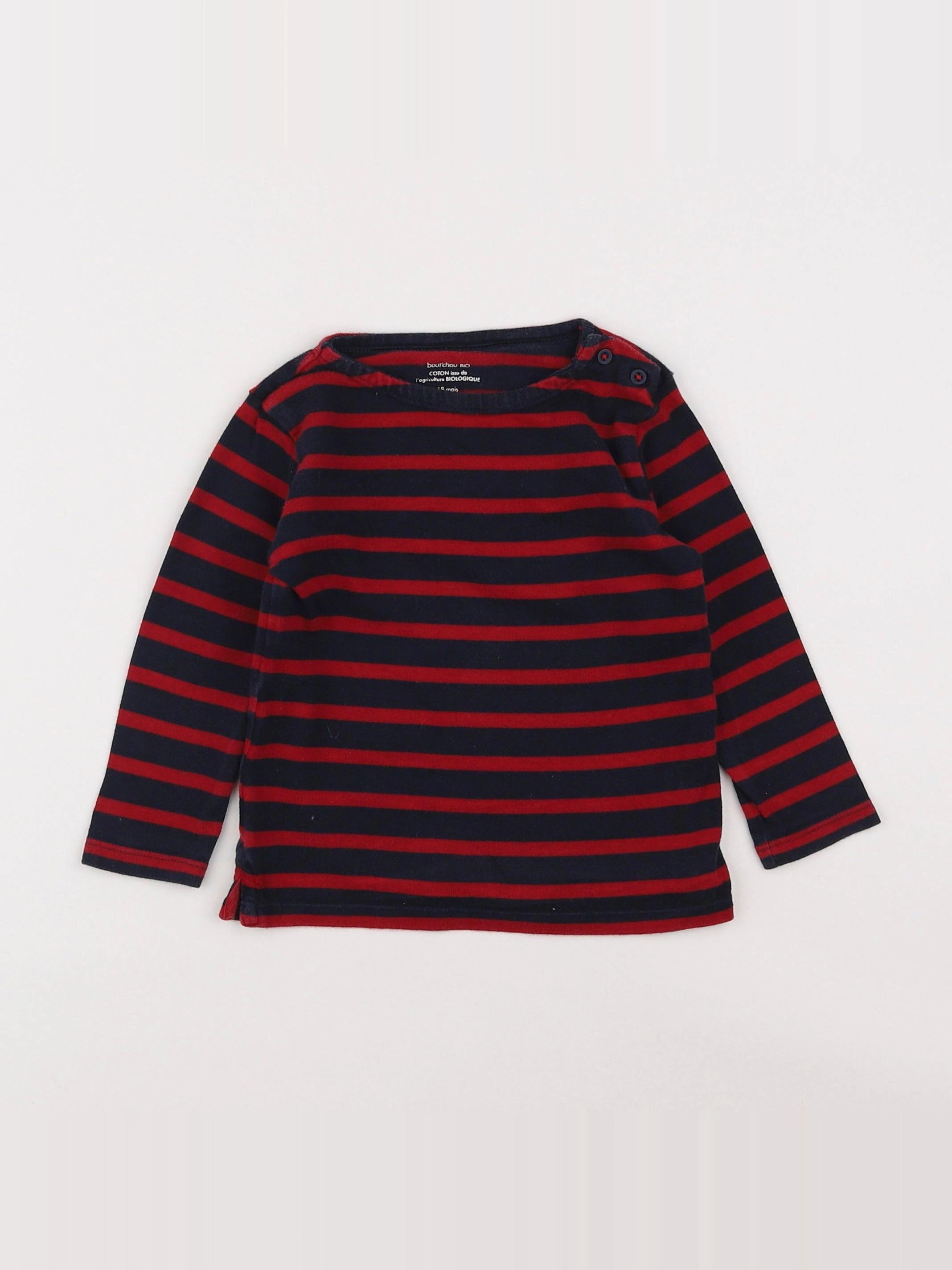 Boutchou - tee-shirt bleu, rouge - 18 mois