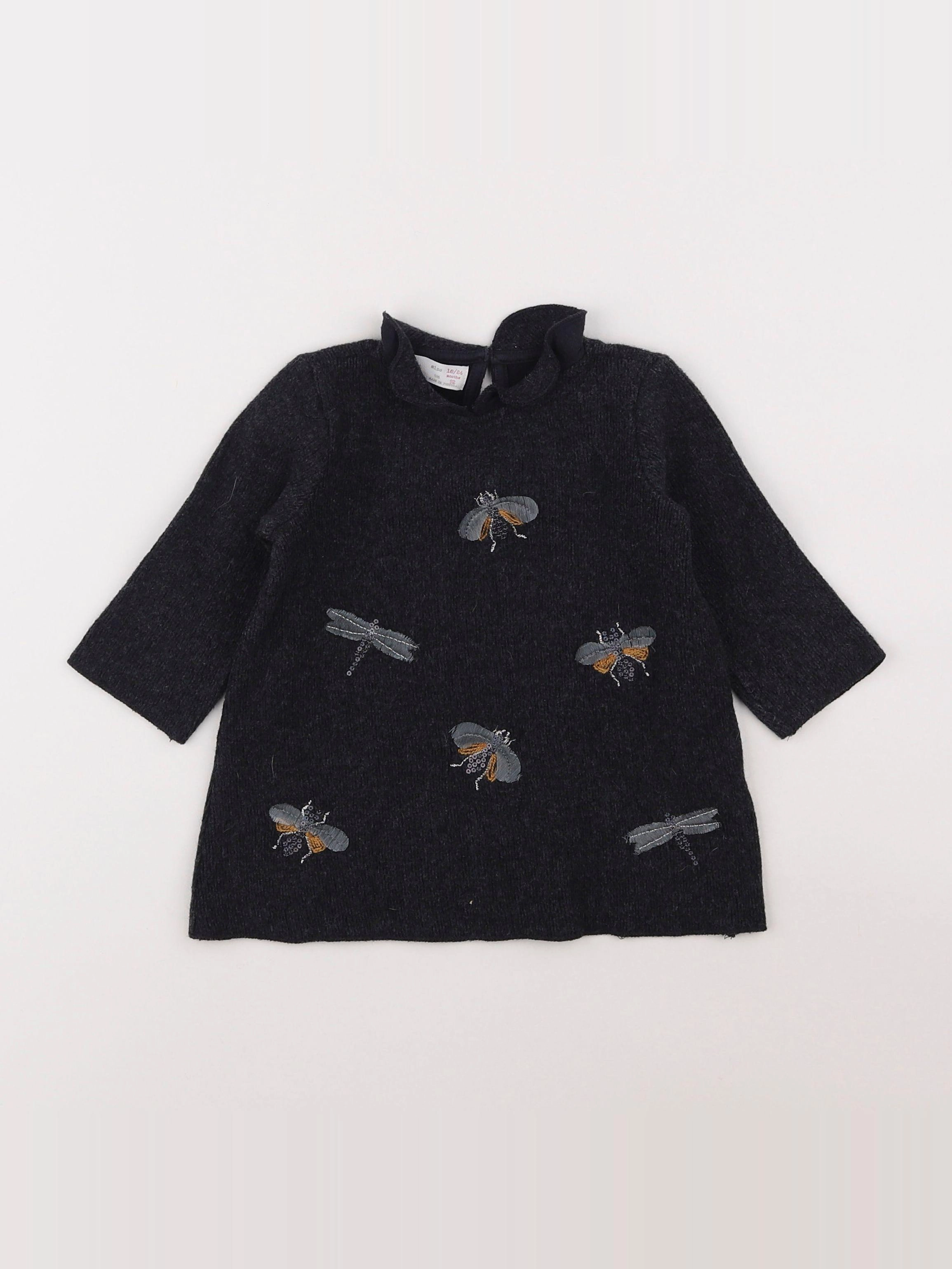 Zara - robe gris - 18 mois à 2 ans