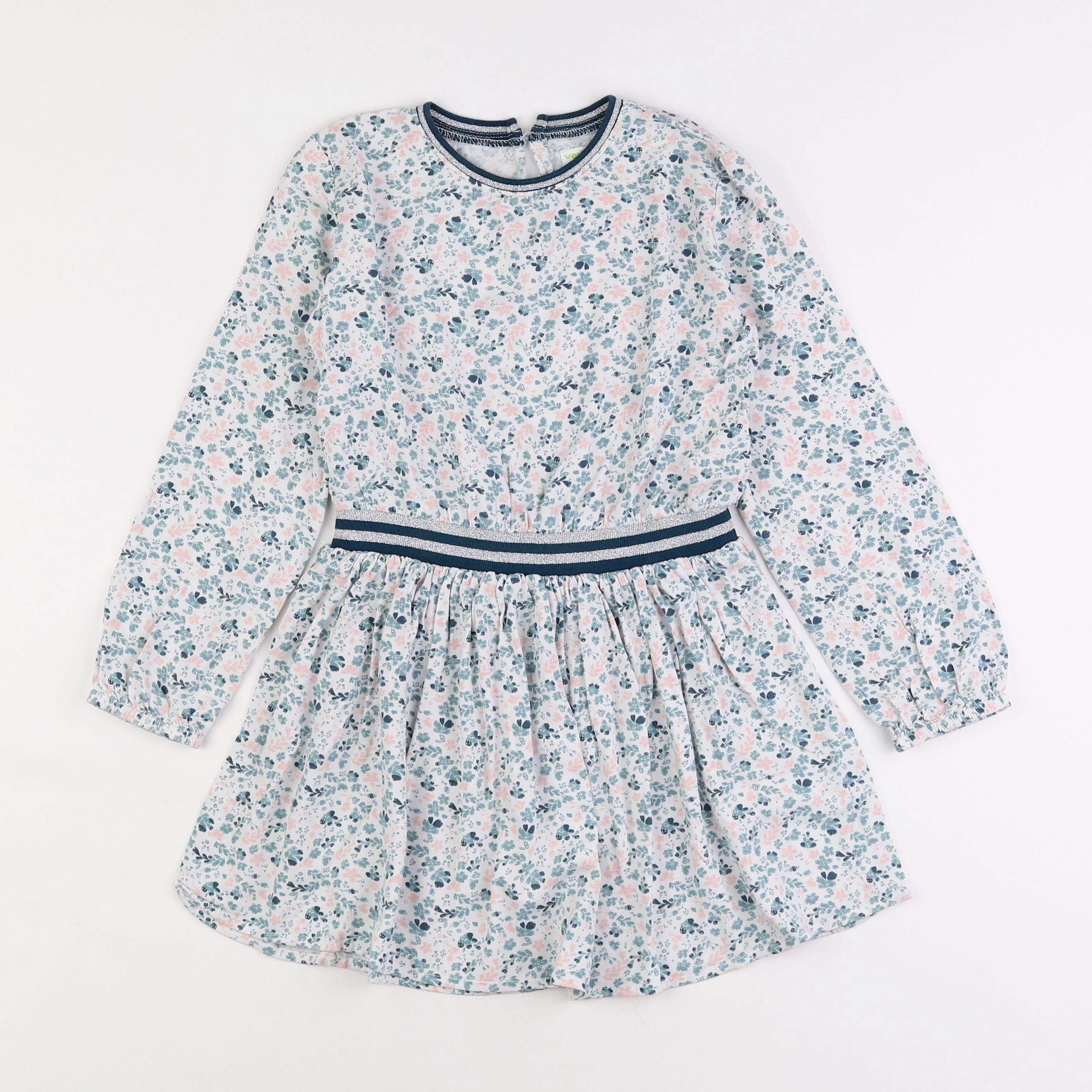 Vertbaudet - robe blanc, vert - 9 ans