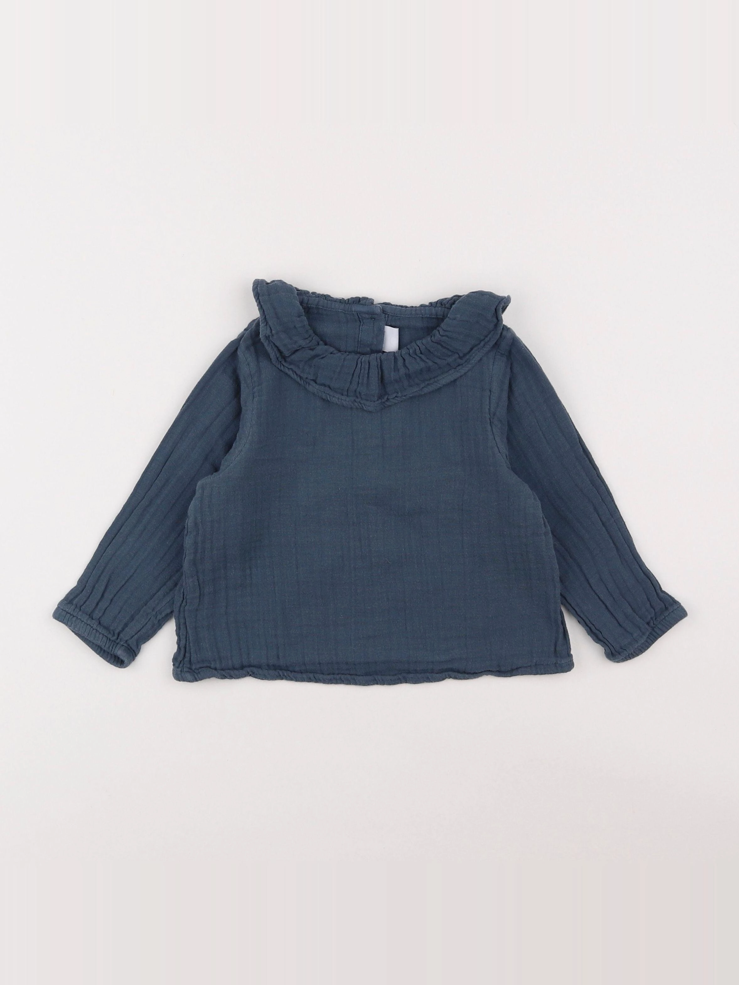 Petit Bateau - blouse bleu - 18 mois