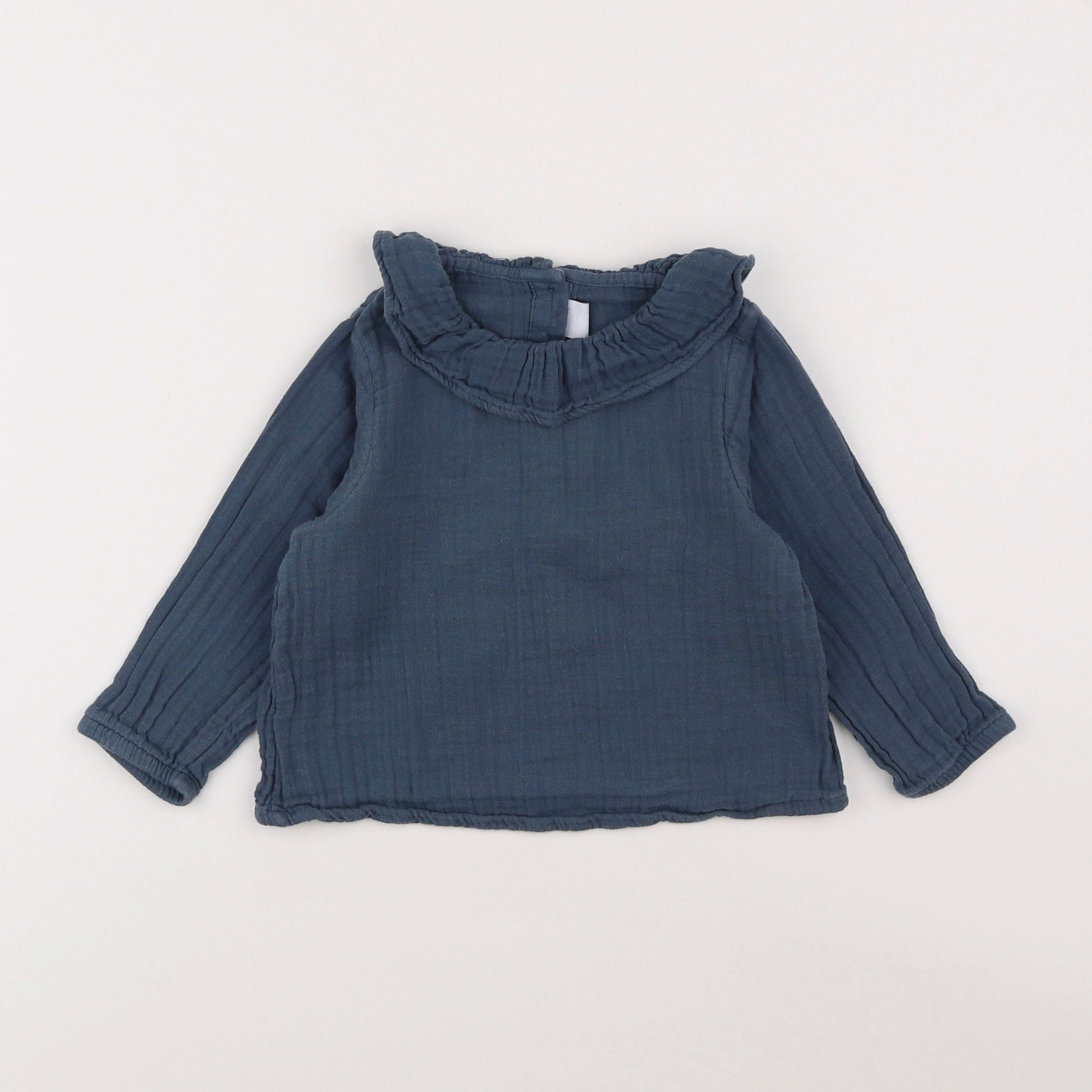 Petit Bateau - blouse bleu - 18 mois