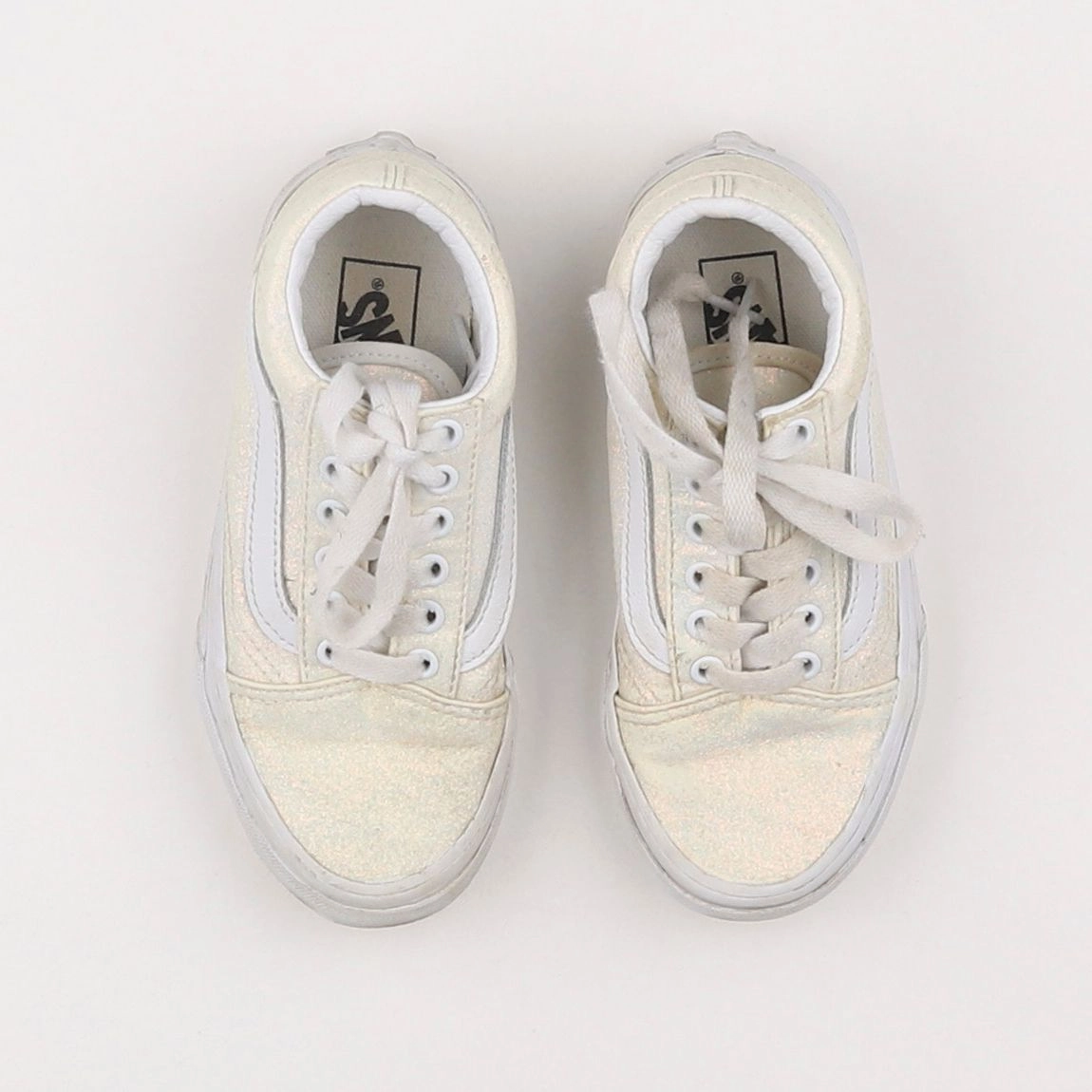 Vans - baskets blanc, argent, or - pointure 30